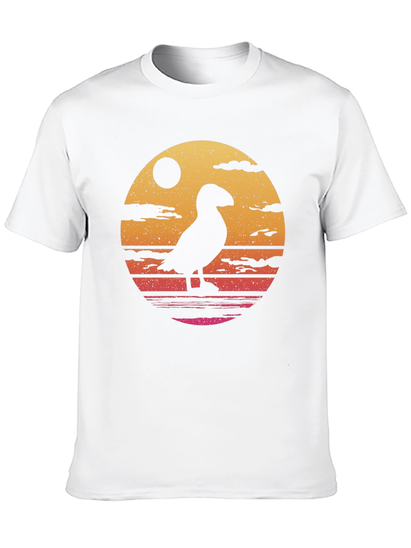 Retro Puffin T-Shirt - Black