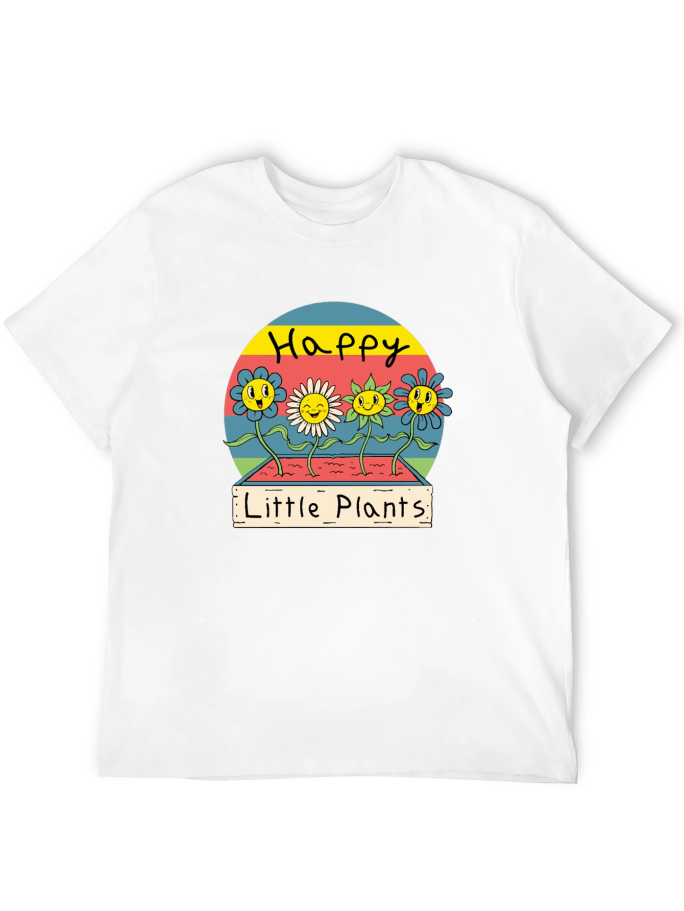 Happy Little Plants Graphic Tee - Trendy Unisex T-Shirt