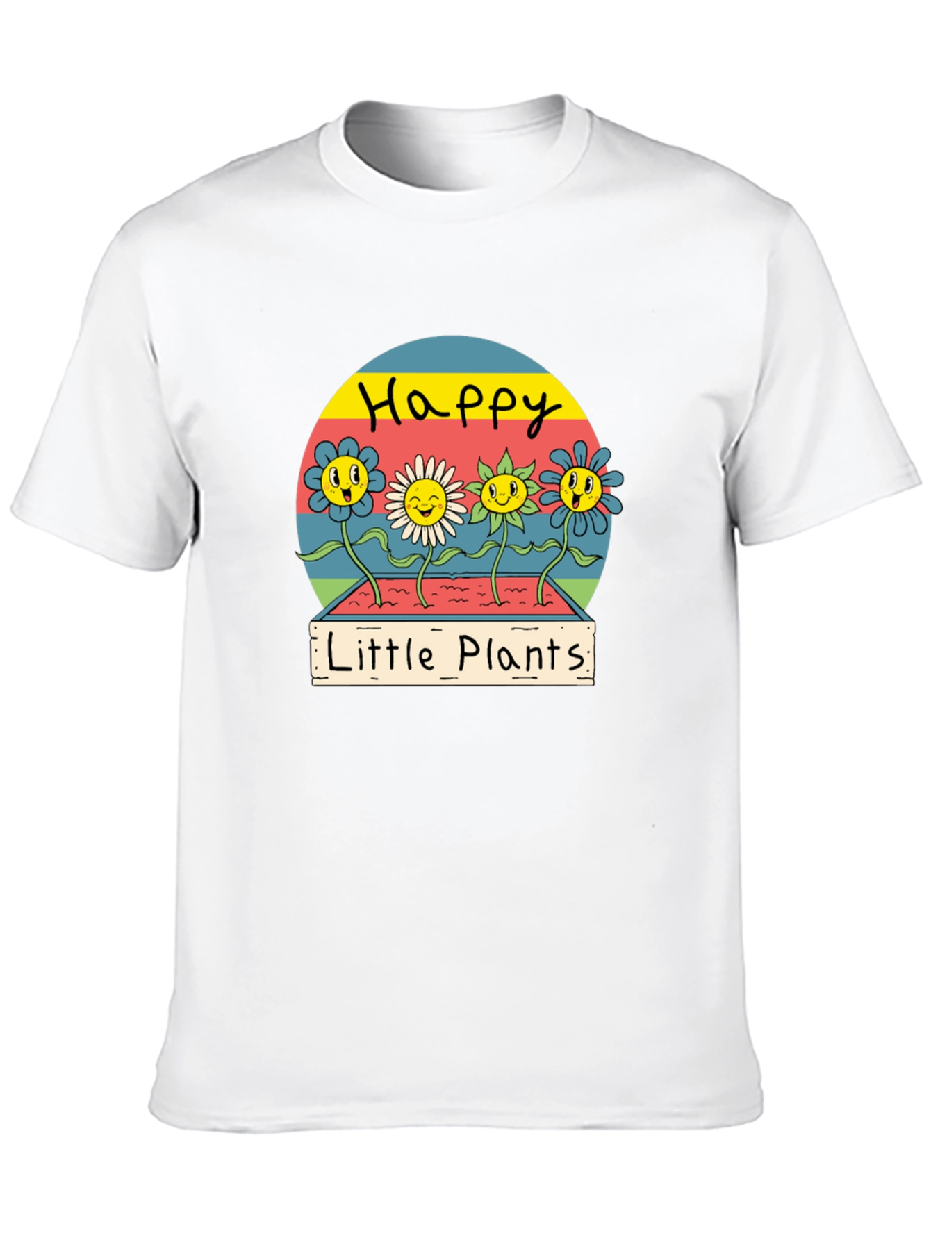 Happy Little Plants Graphic Tee - Trendy Unisex T-Shirt