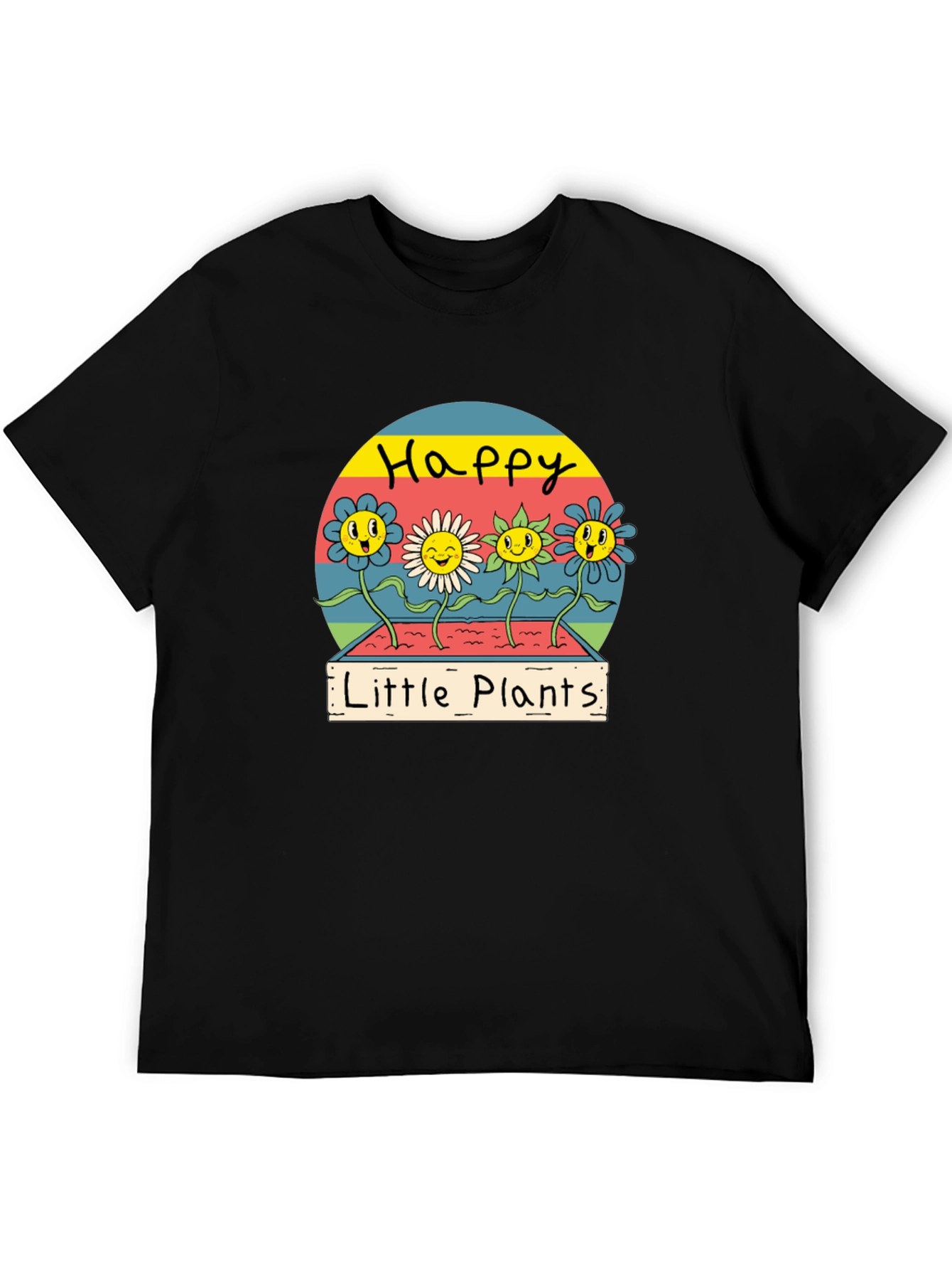 Happy Little Plants Graphic Tee - Trendy Unisex T-Shirt