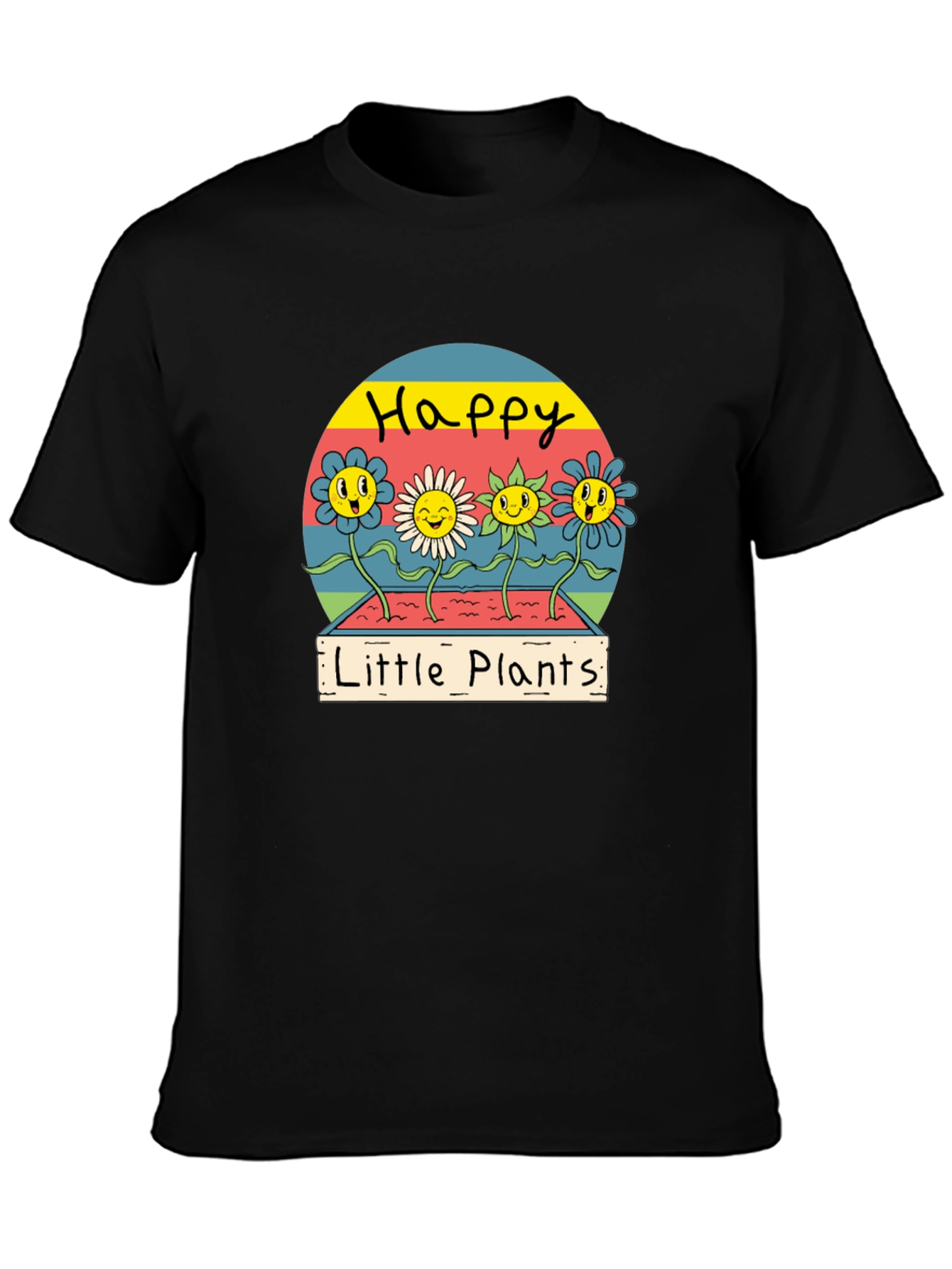 Happy Little Plants Graphic Tee - Trendy Unisex T-Shirt