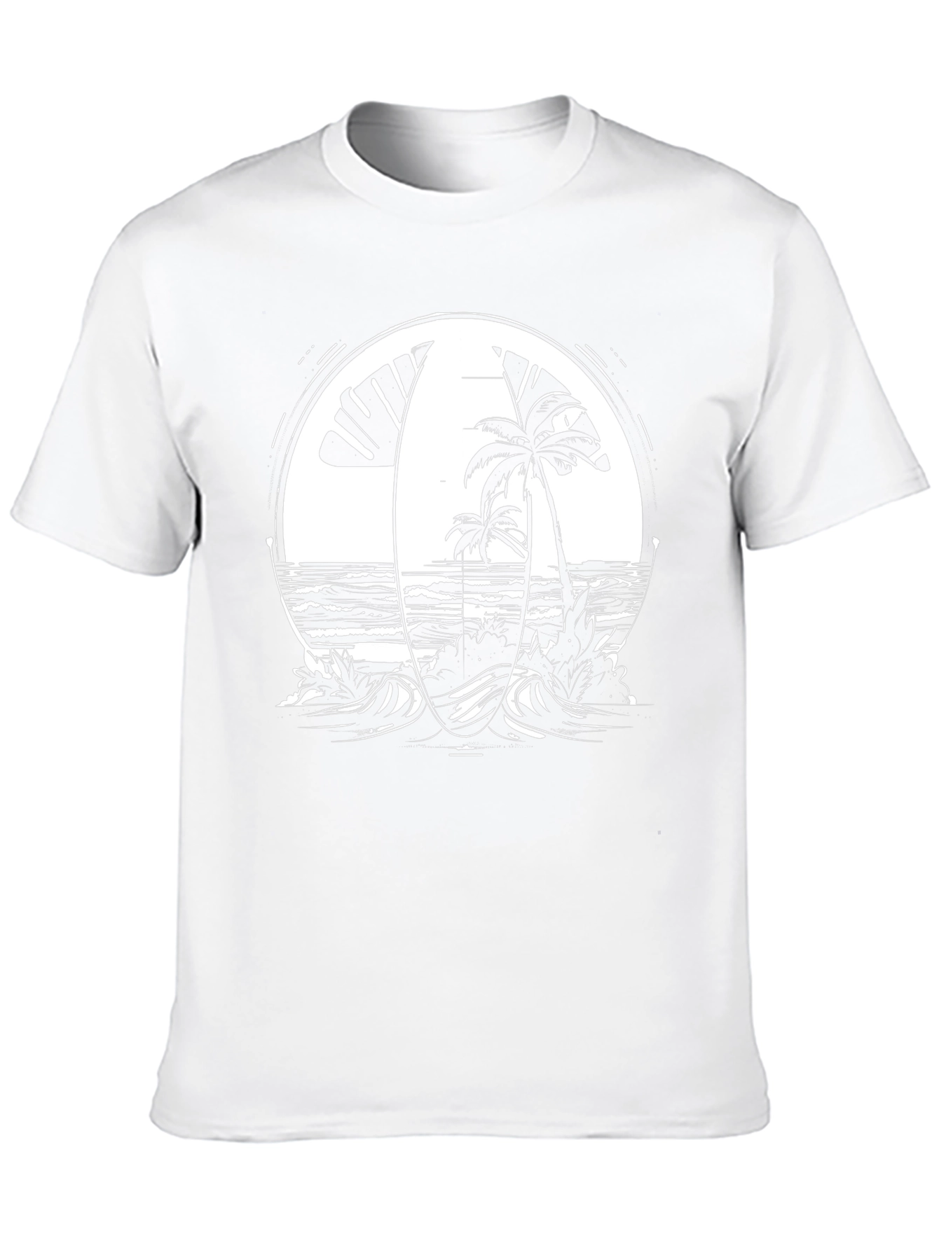 Tropical Surfboard Beach Graphic Tee