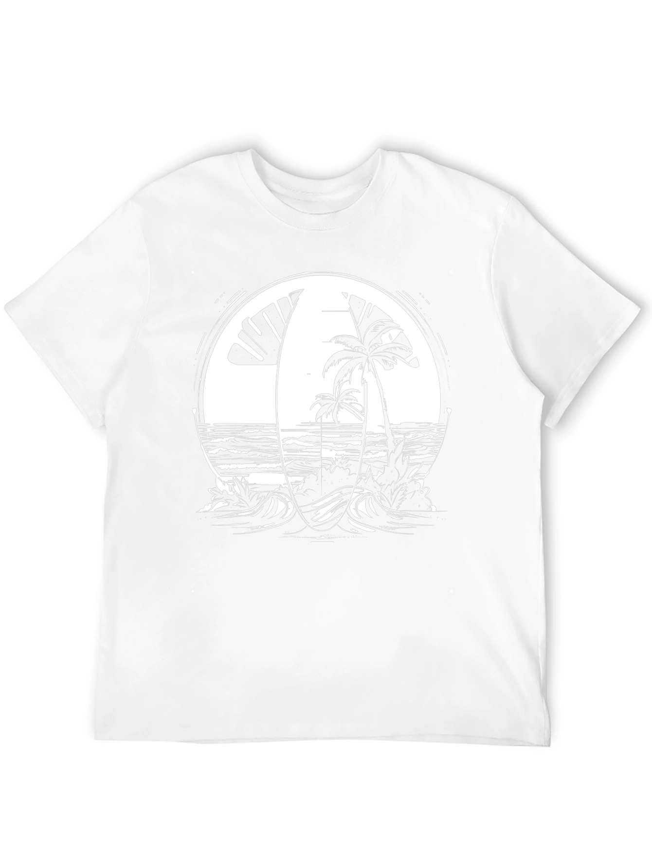 Tropical Surfboard Beach Graphic Tee