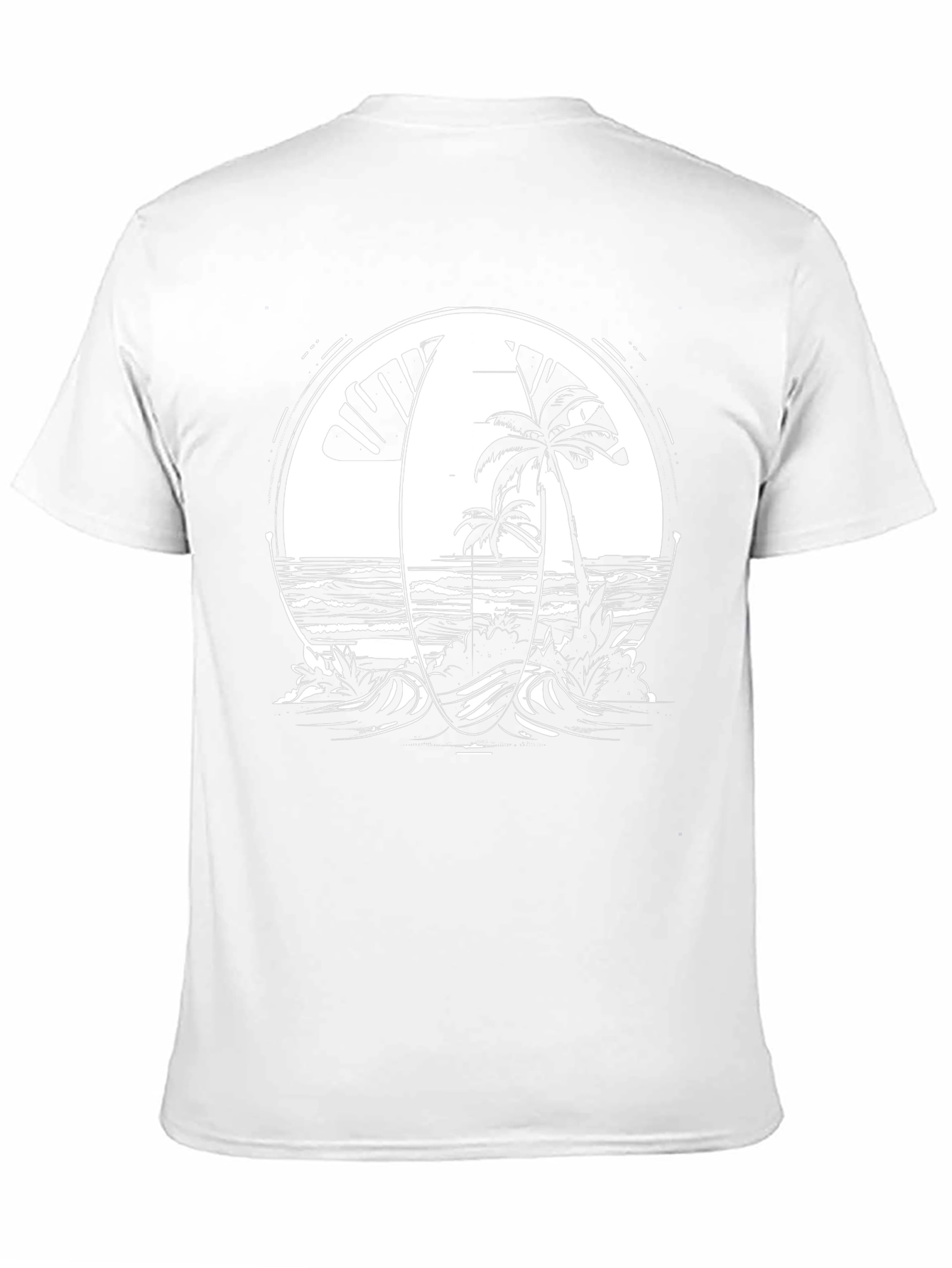 Tropical Surfboard Beach Graphic Tee