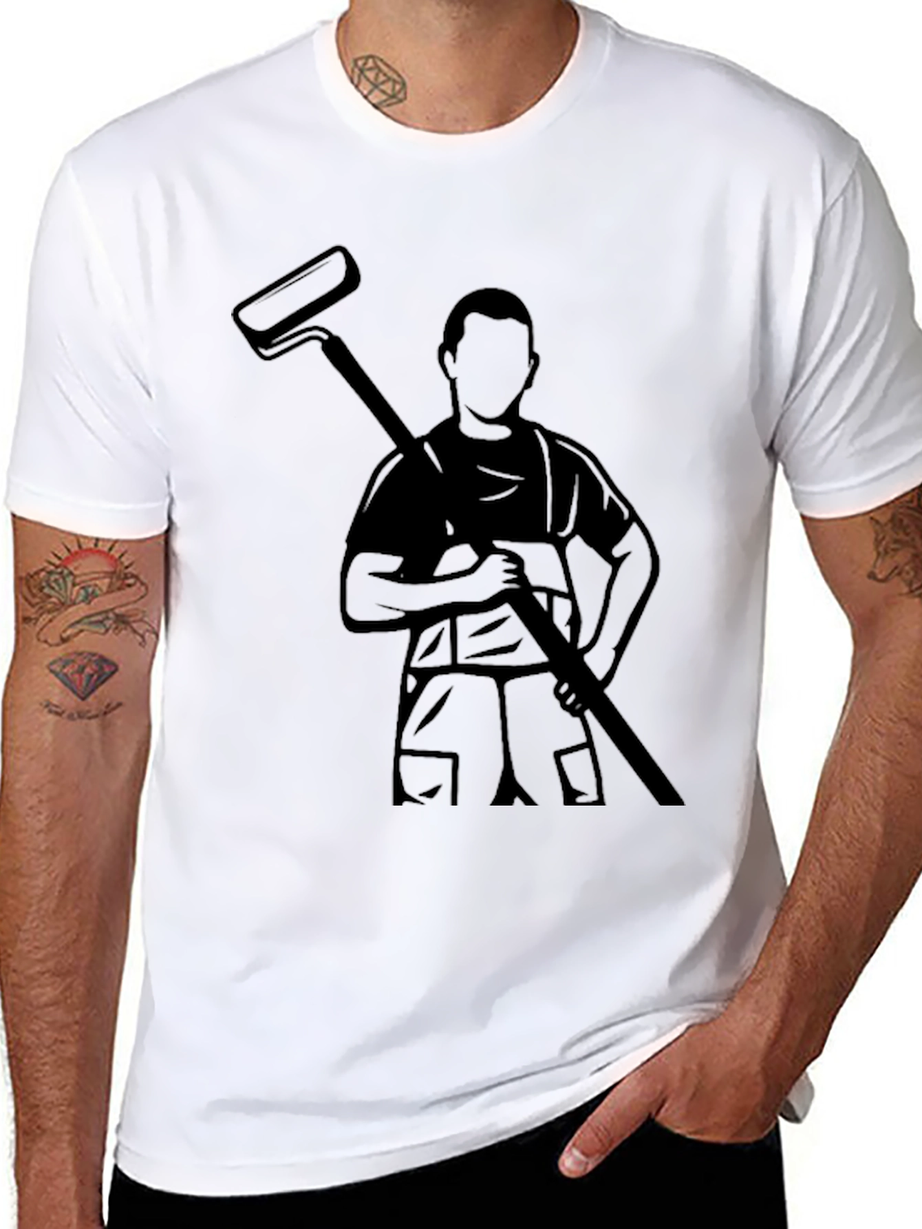 Painter Graphic T-Shirt - Black Crew Neck Tee
