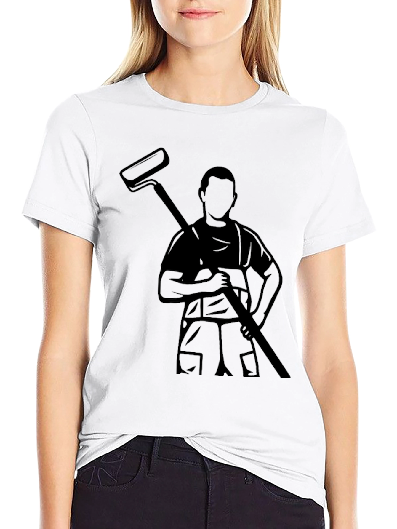 Painter Graphic T-Shirt - Black Crew Neck Tee