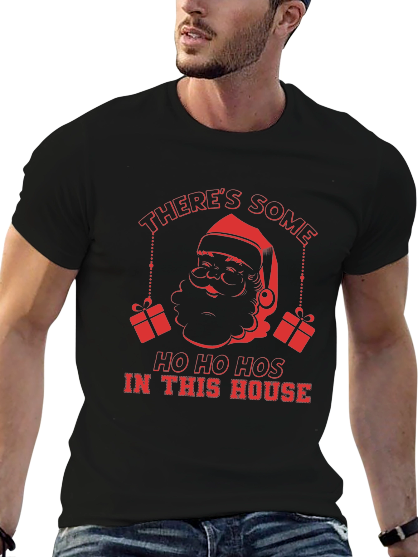 Humorous Santa Ho Ho Hos Graphic T-Shirt