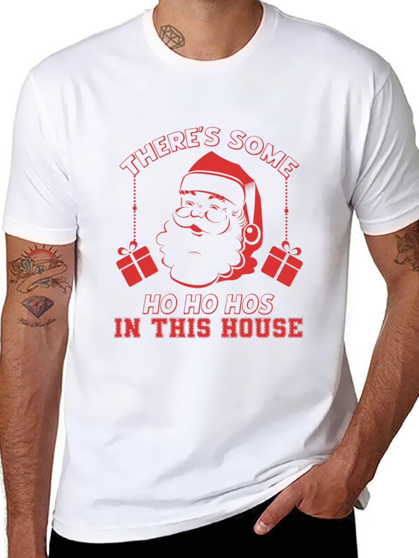 Humorous Santa Ho Ho Hos Graphic T-Shirt