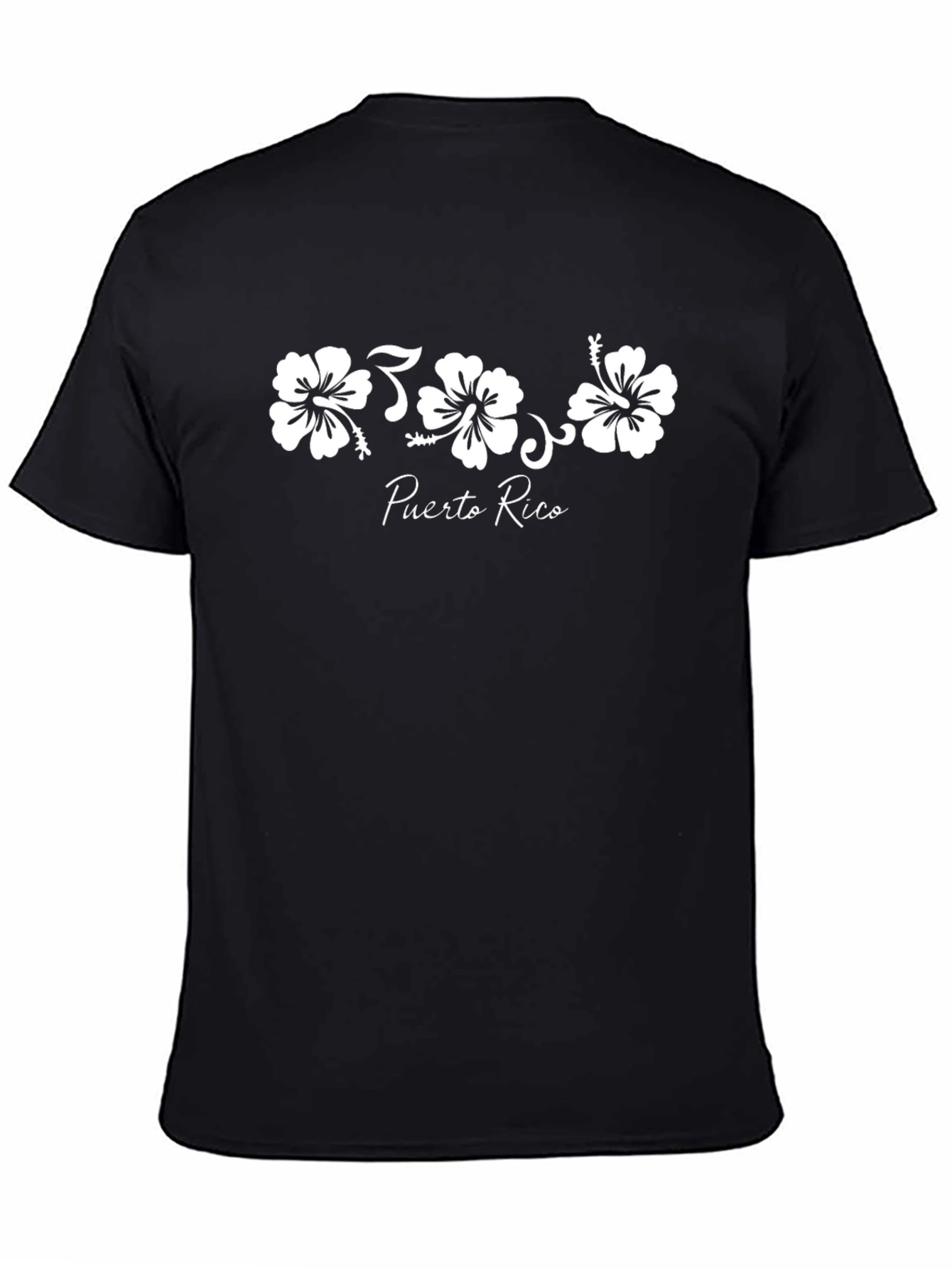 Puerto Rico Hibiscus Flower T-Shirt - Black