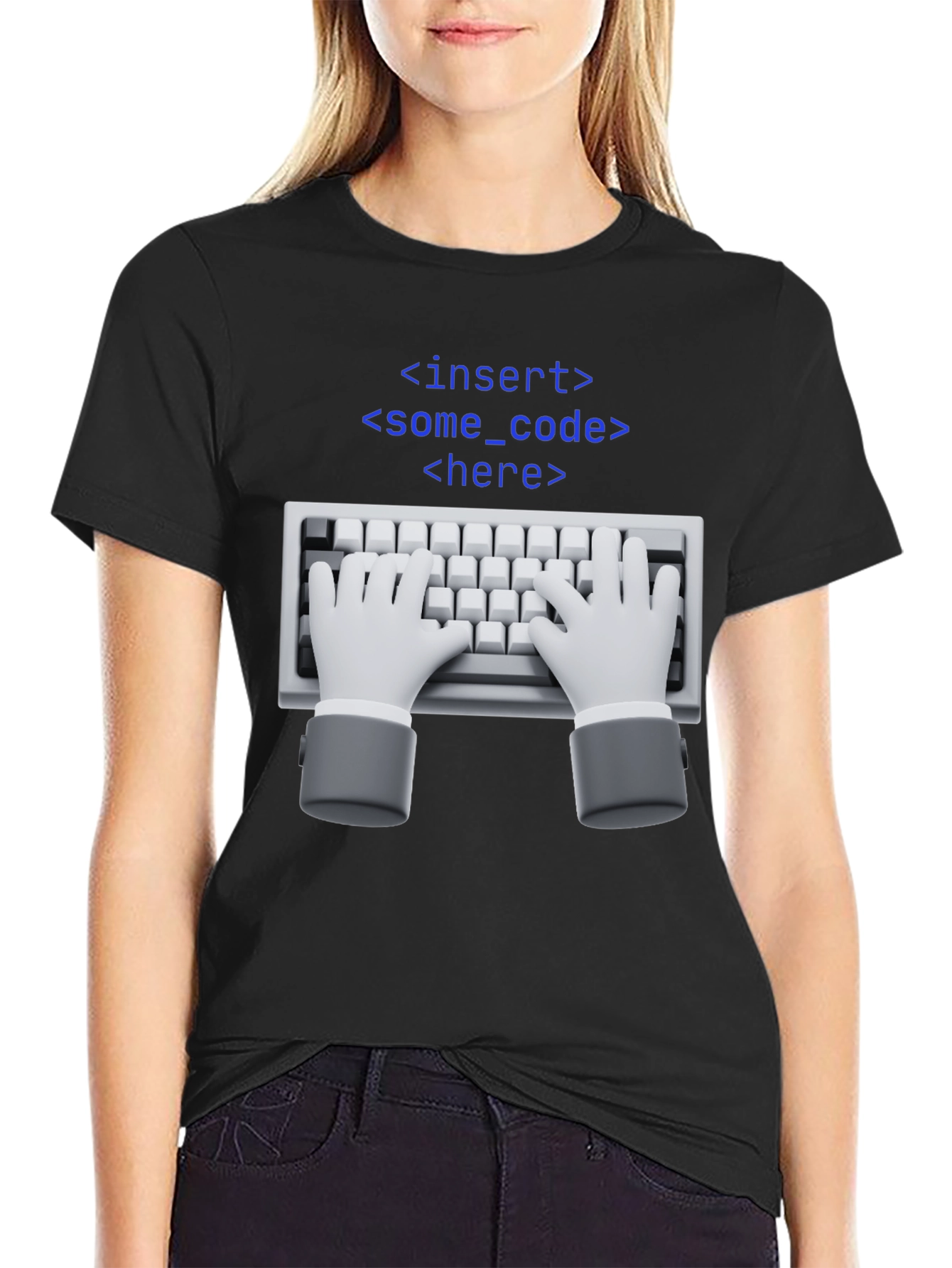 Insert Code Here T-Shirt - Programmer Humor Tee