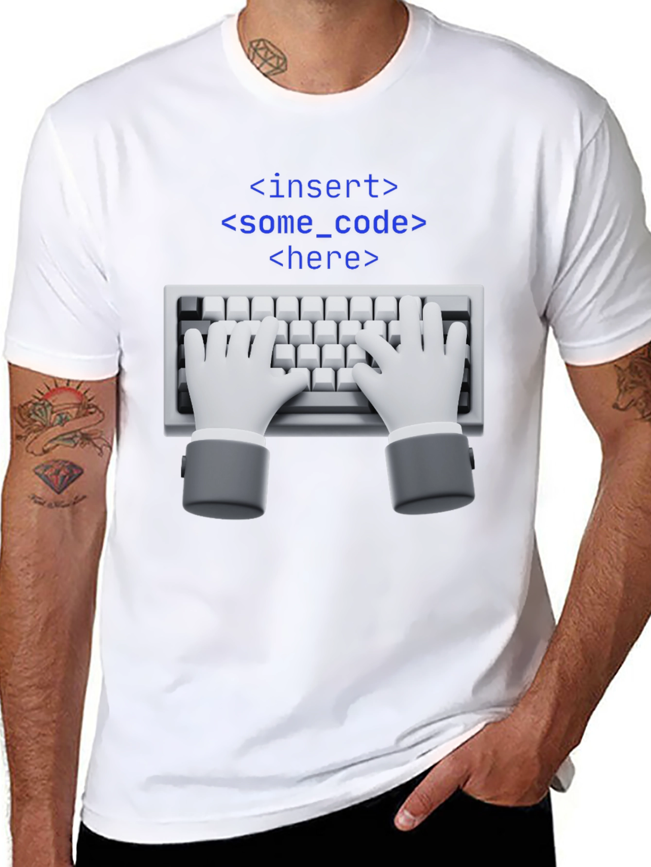 Insert Code Here T-Shirt - Programmer Humor Tee