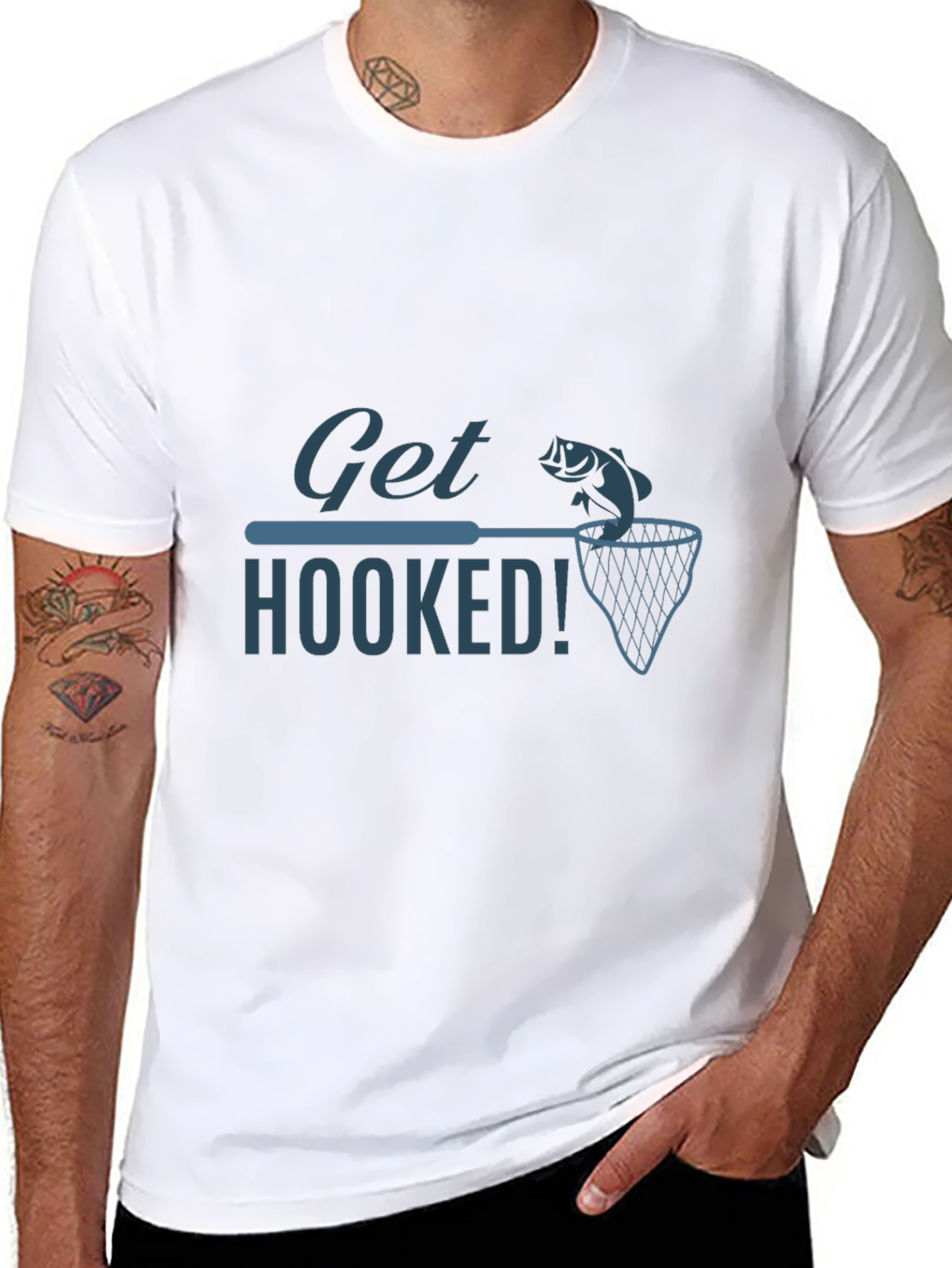 Get Hooked Fishing T-Shirt - Angler Gift