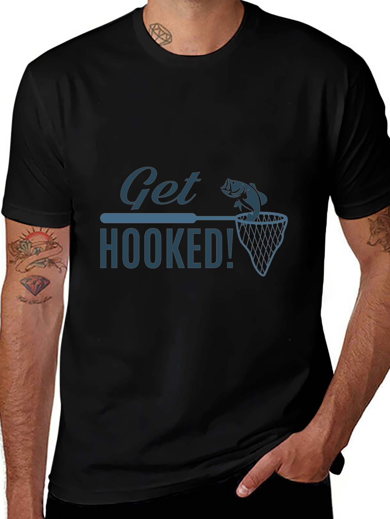 Get Hooked Fishing T-Shirt - Angler Gift