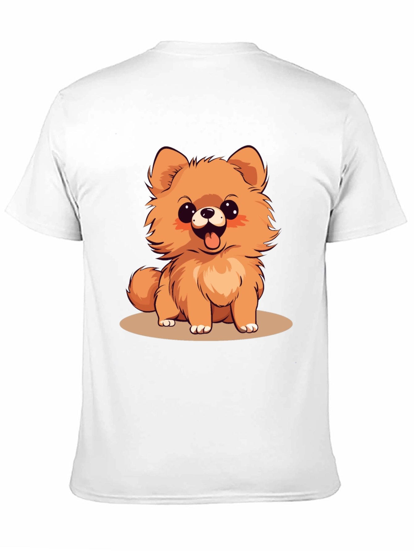 Cute Pomeranian Dog Cartoon Graphic T-Shirt