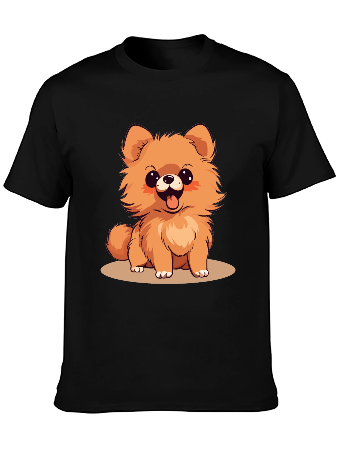 Cute Pomeranian Dog Cartoon Graphic T-Shirt