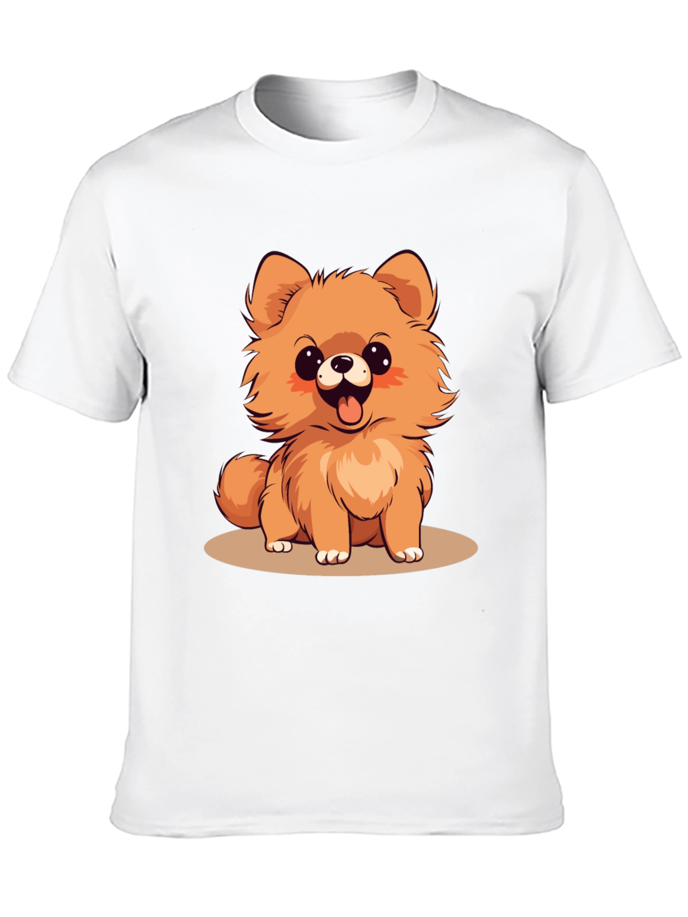 Cute Pomeranian Dog Cartoon Graphic T-Shirt