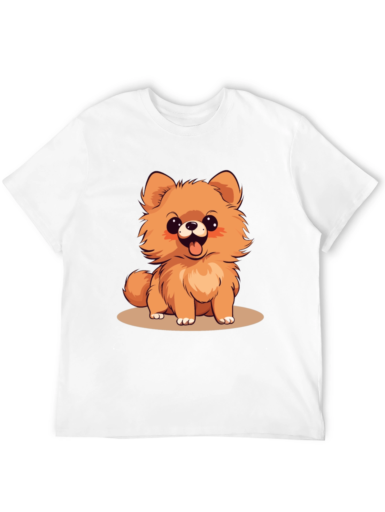Cute Pomeranian Dog Cartoon Graphic T-Shirt