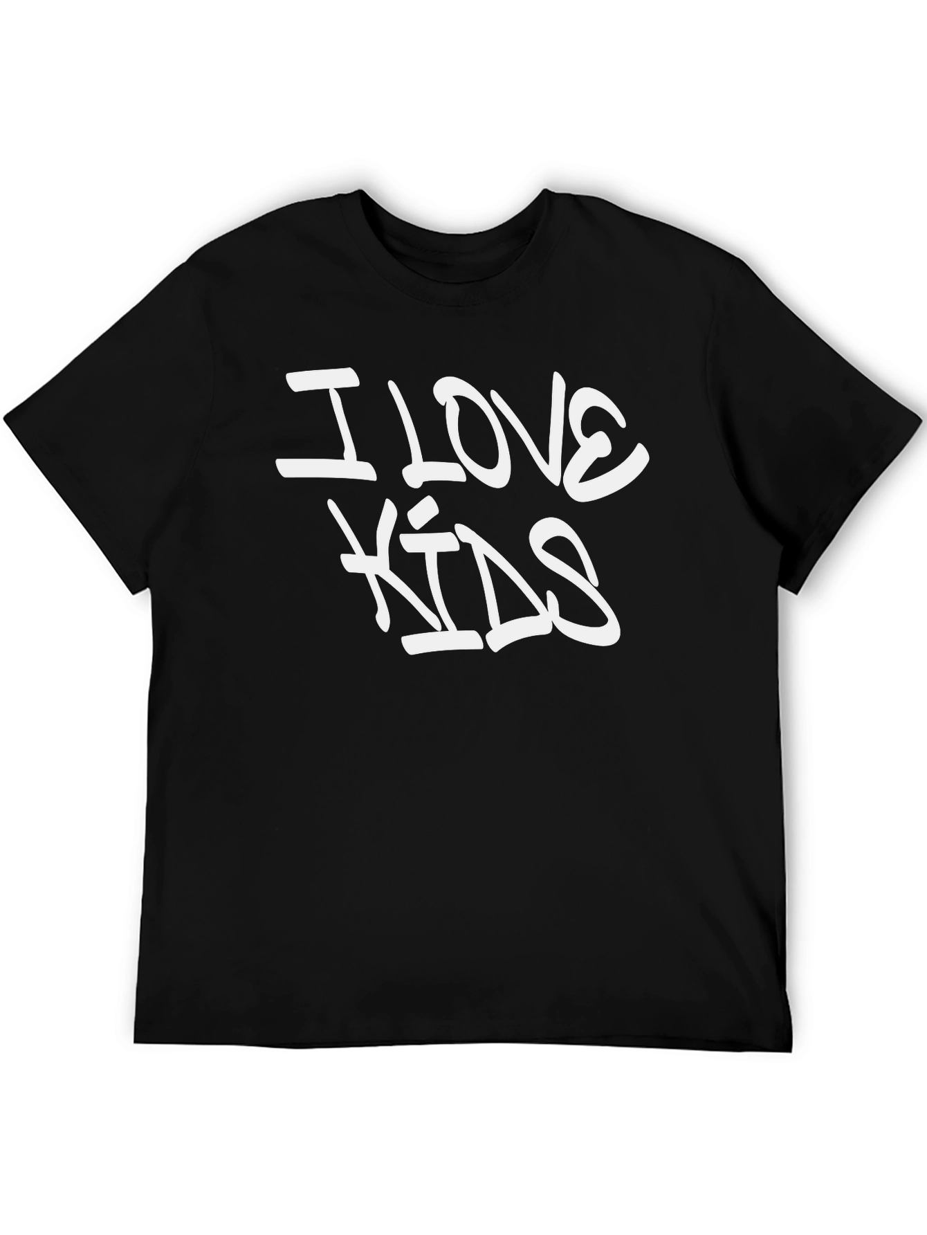 I Love Kids Graphic Tee - Black Casual T-Shirt