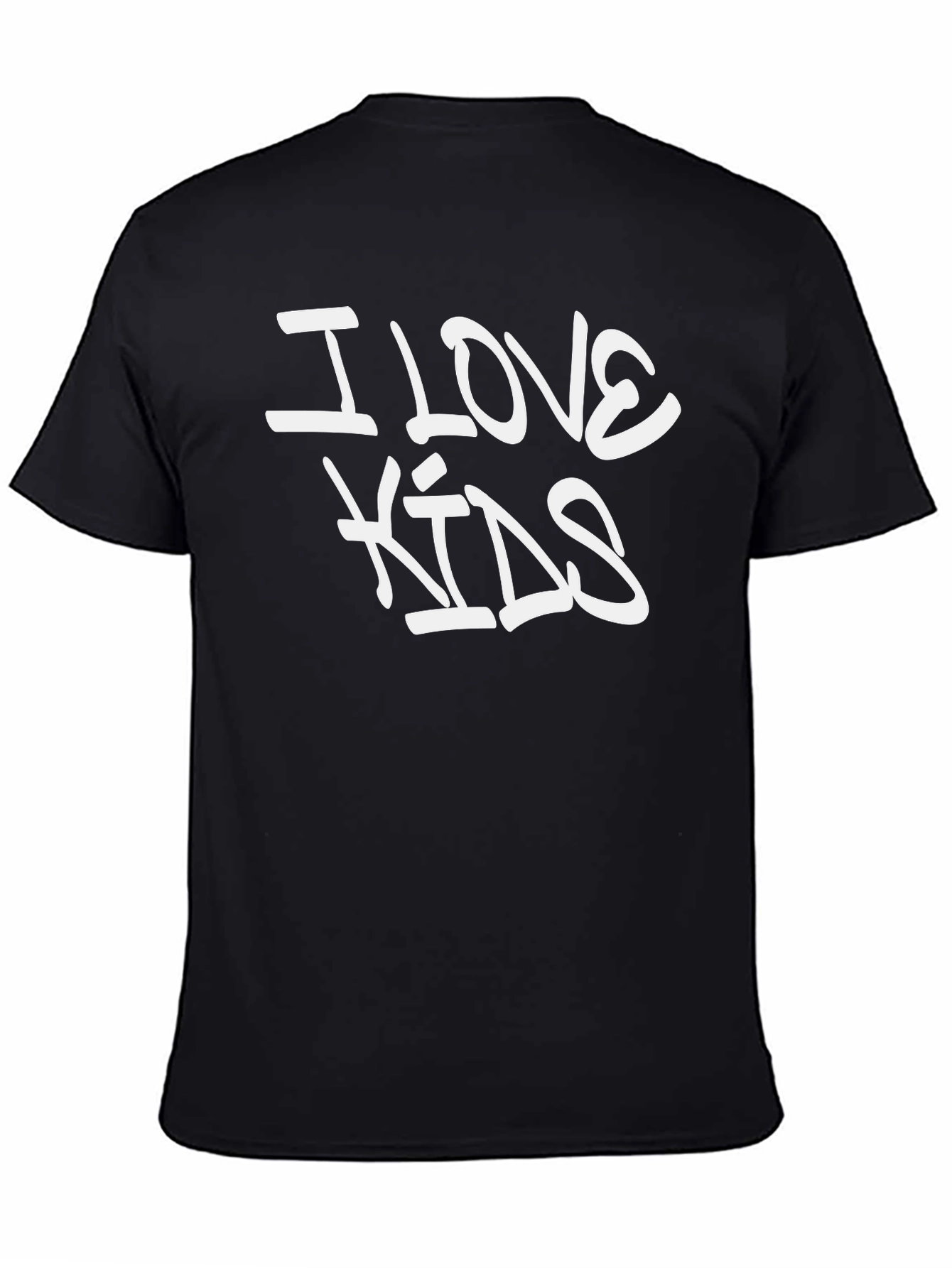 I Love Kids Graphic Tee - Black Casual T-Shirt
