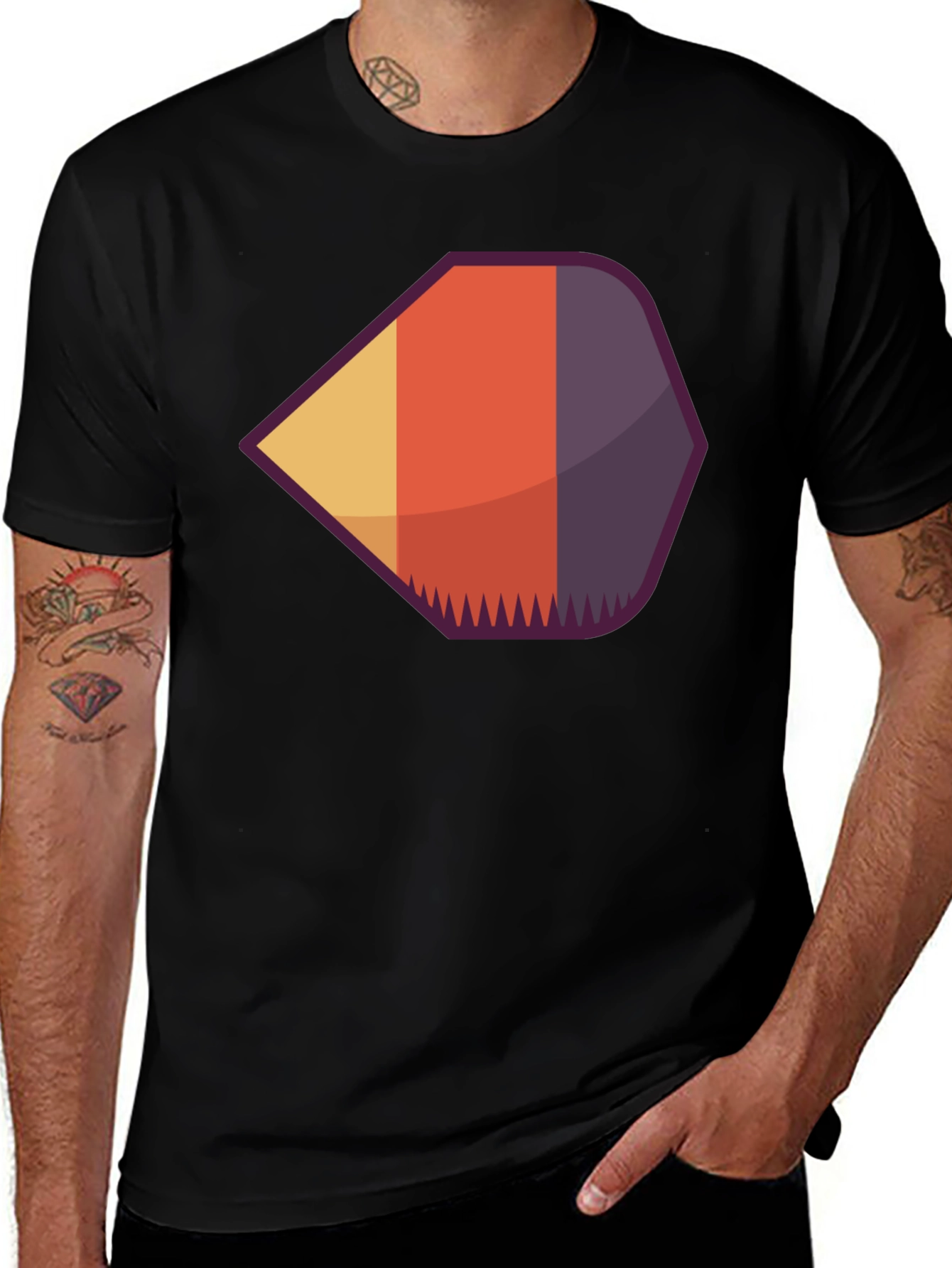 Geometric Retro Graphic Tee - Modern Casual Style
