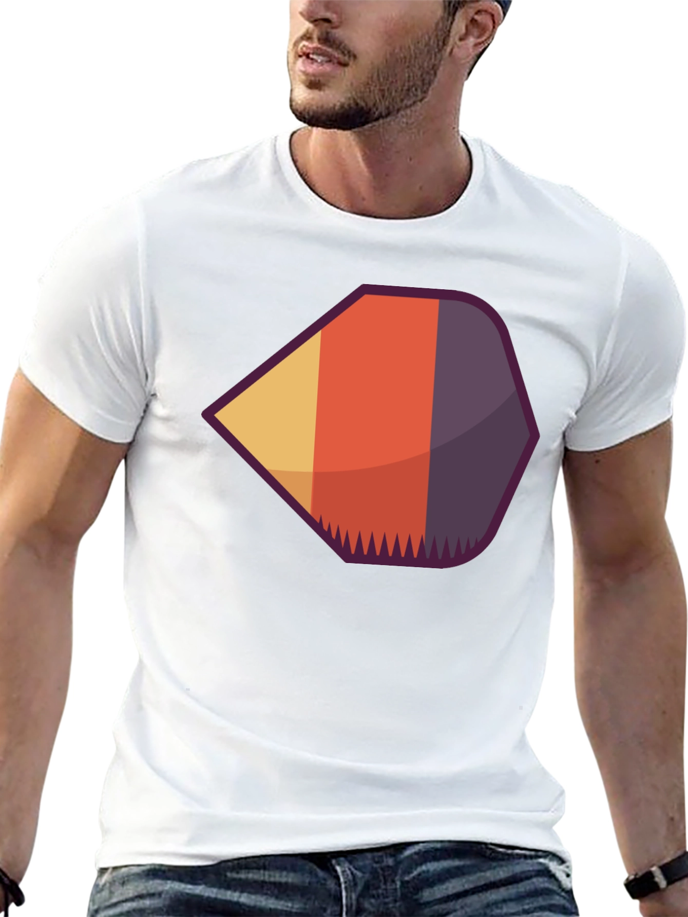 Geometric Retro Graphic Tee - Modern Casual Style
