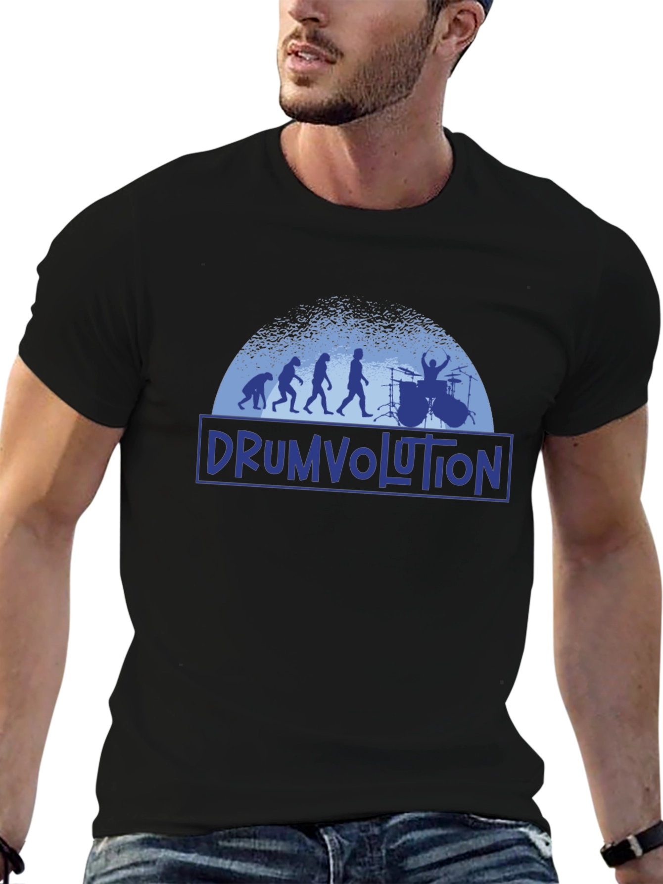 Drumvolution Black T-Shirt - Musician Evolution Tee