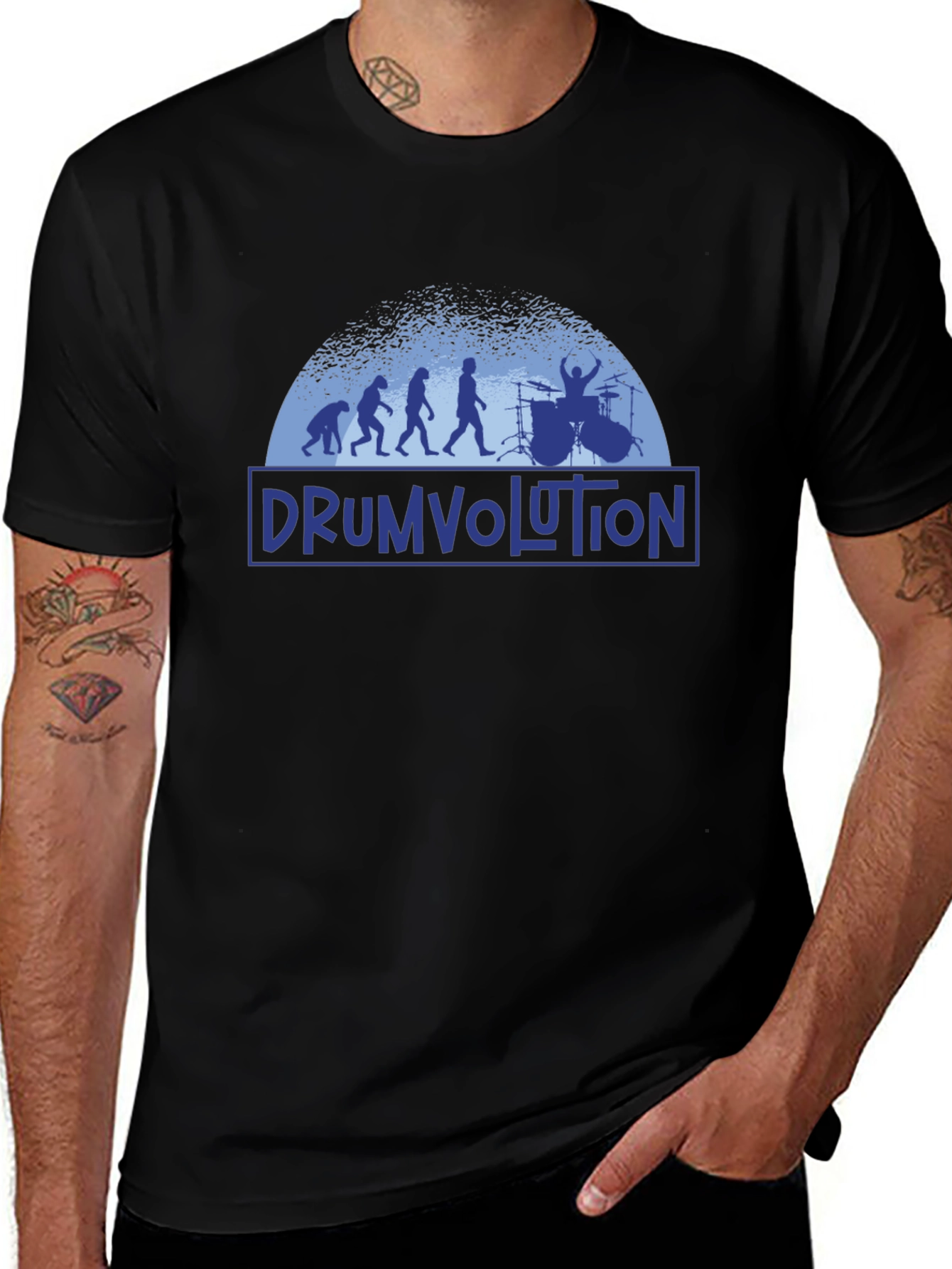 Drumvolution Black T-Shirt - Musician Evolution Tee