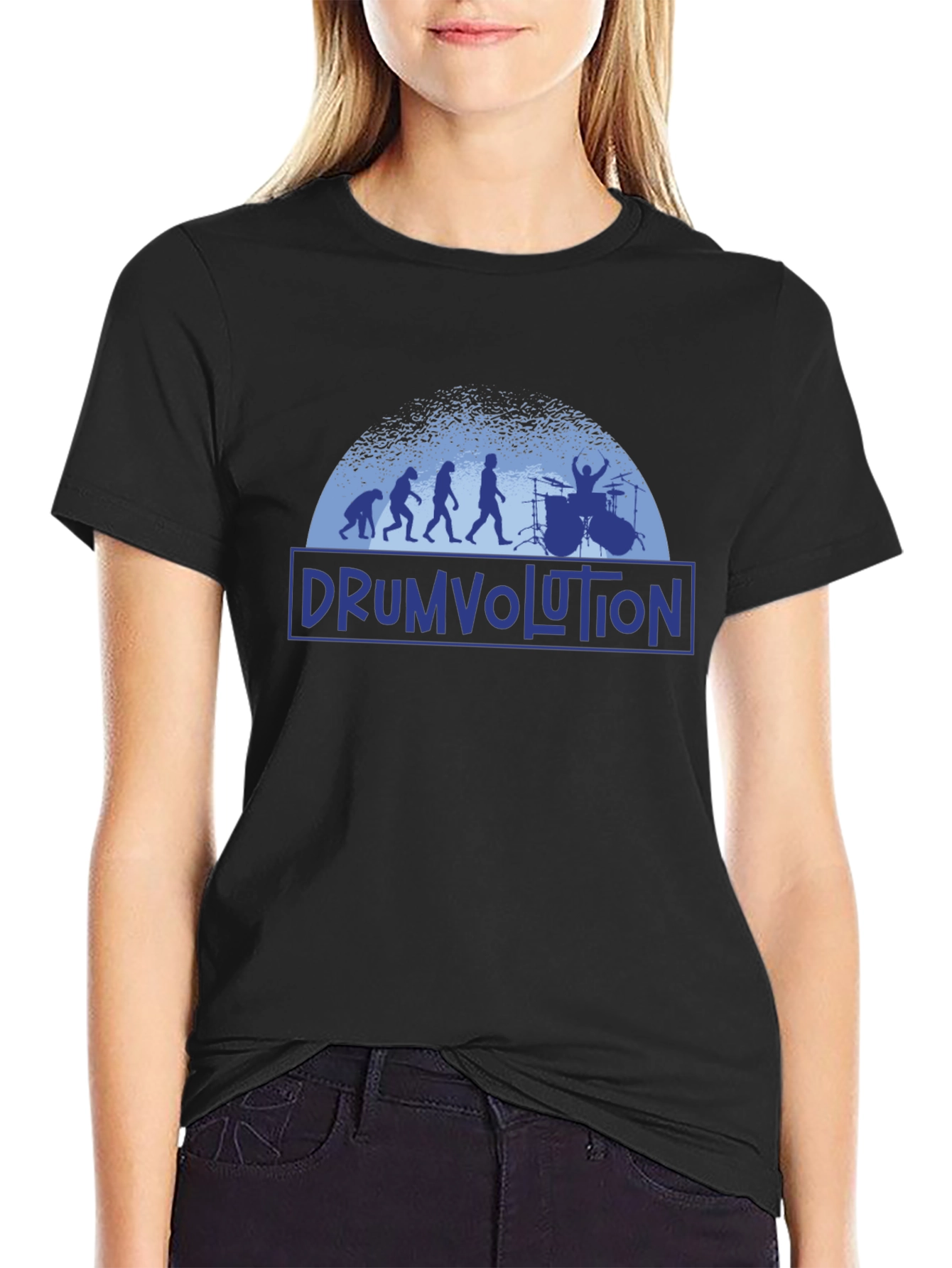 Drumvolution Black T-Shirt - Musician Evolution Tee