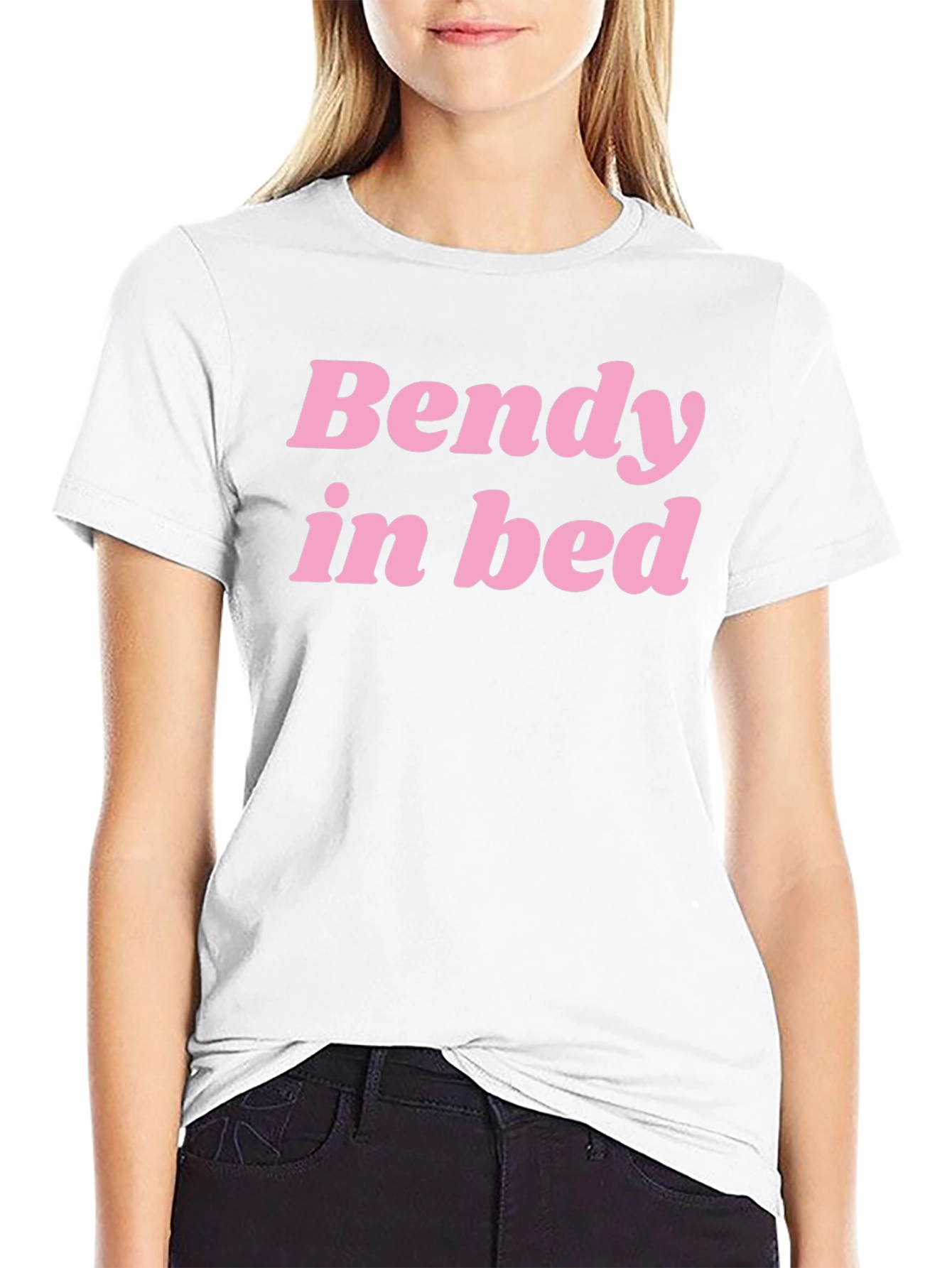 Bendy In Bed Graphic Tee - Black Cotton T-Shirt