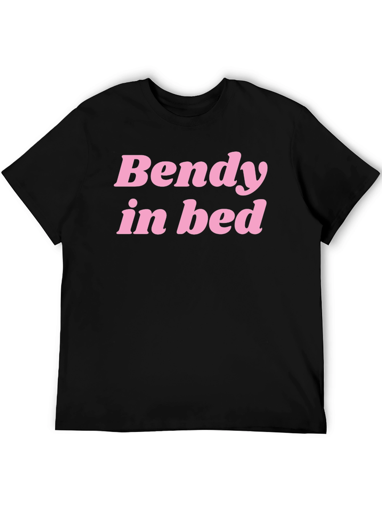 Bendy In Bed Graphic Tee - Black Cotton T-Shirt