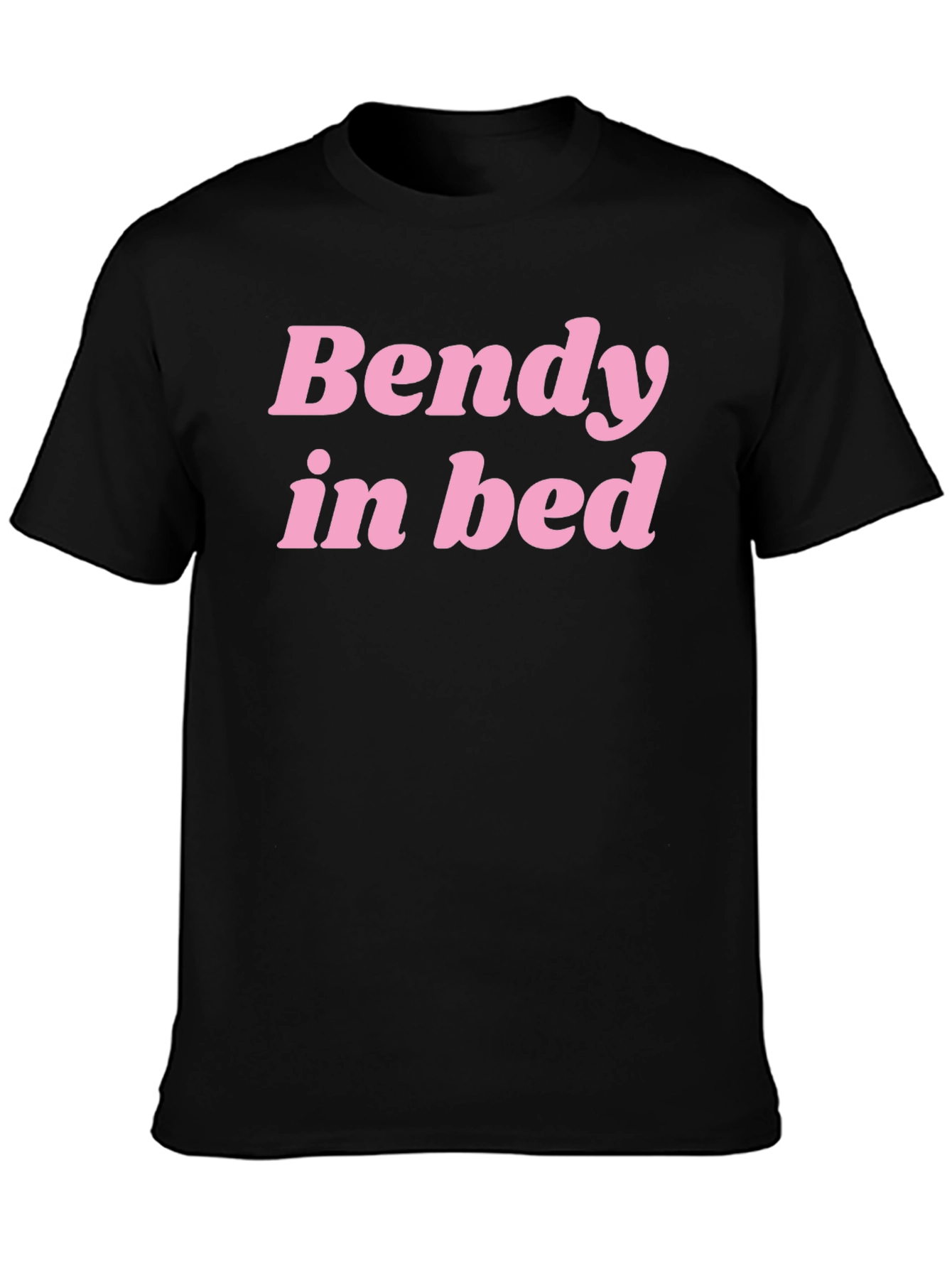 Bendy In Bed Graphic Tee - Black Cotton T-Shirt