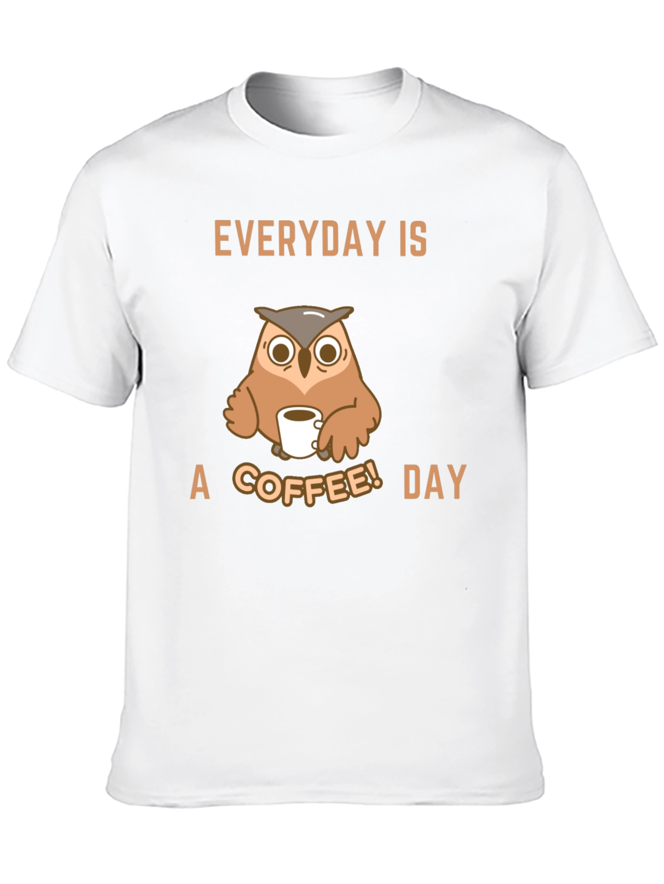 Everyday is a Coffee Day Owl Graphic T-Shirt