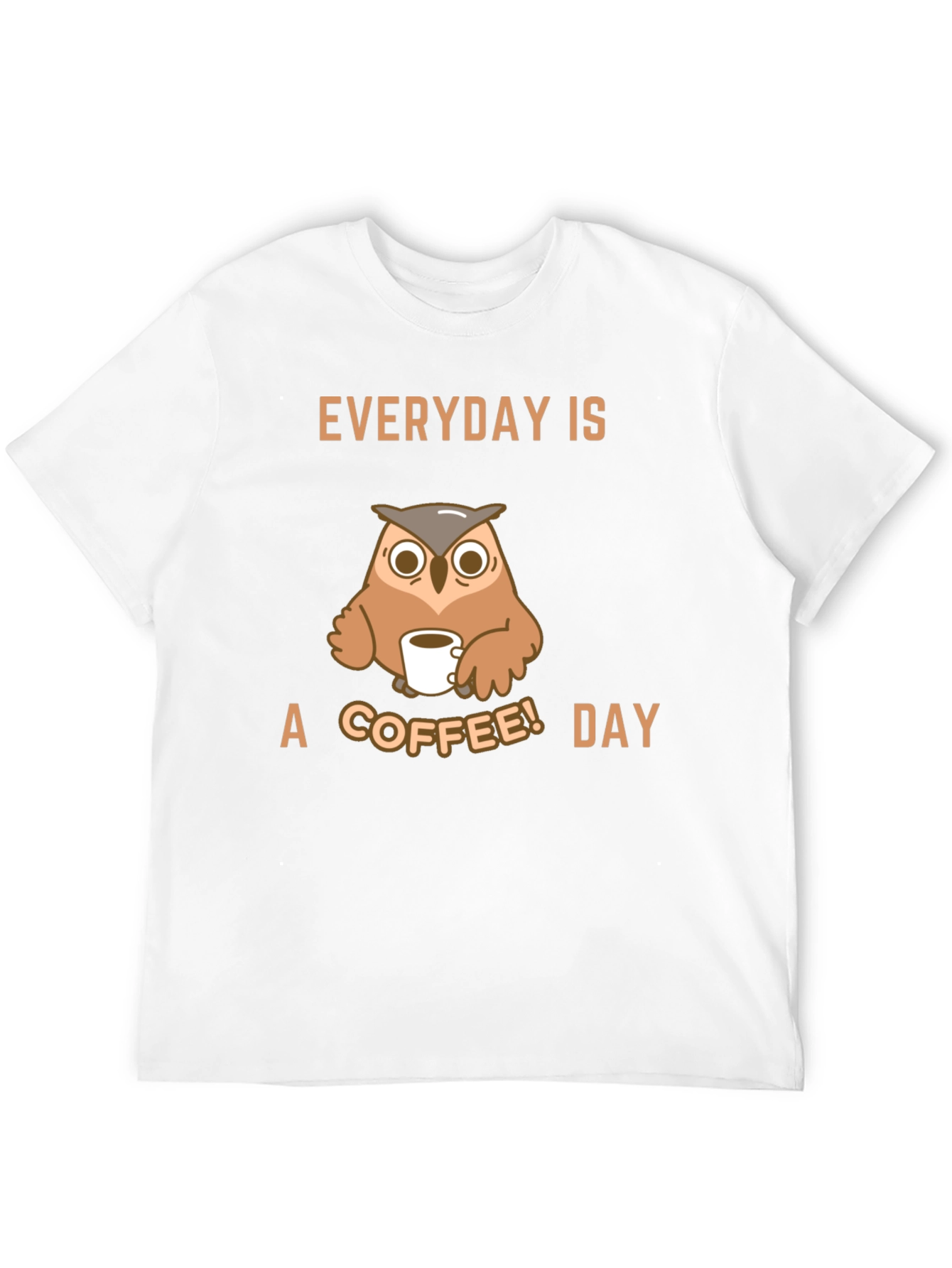 Everyday is a Coffee Day Owl Graphic T-Shirt