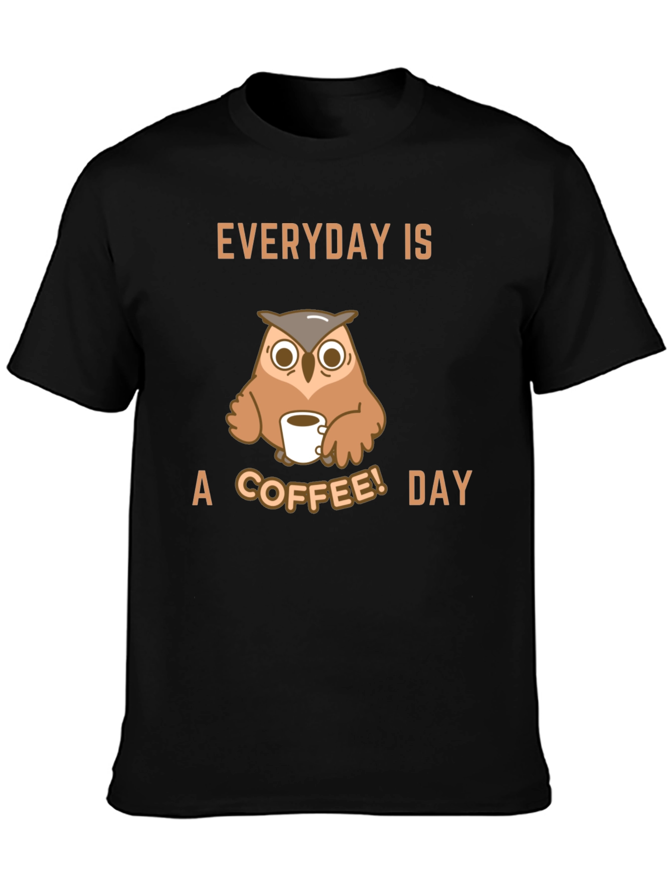 Everyday is a Coffee Day Owl Graphic T-Shirt