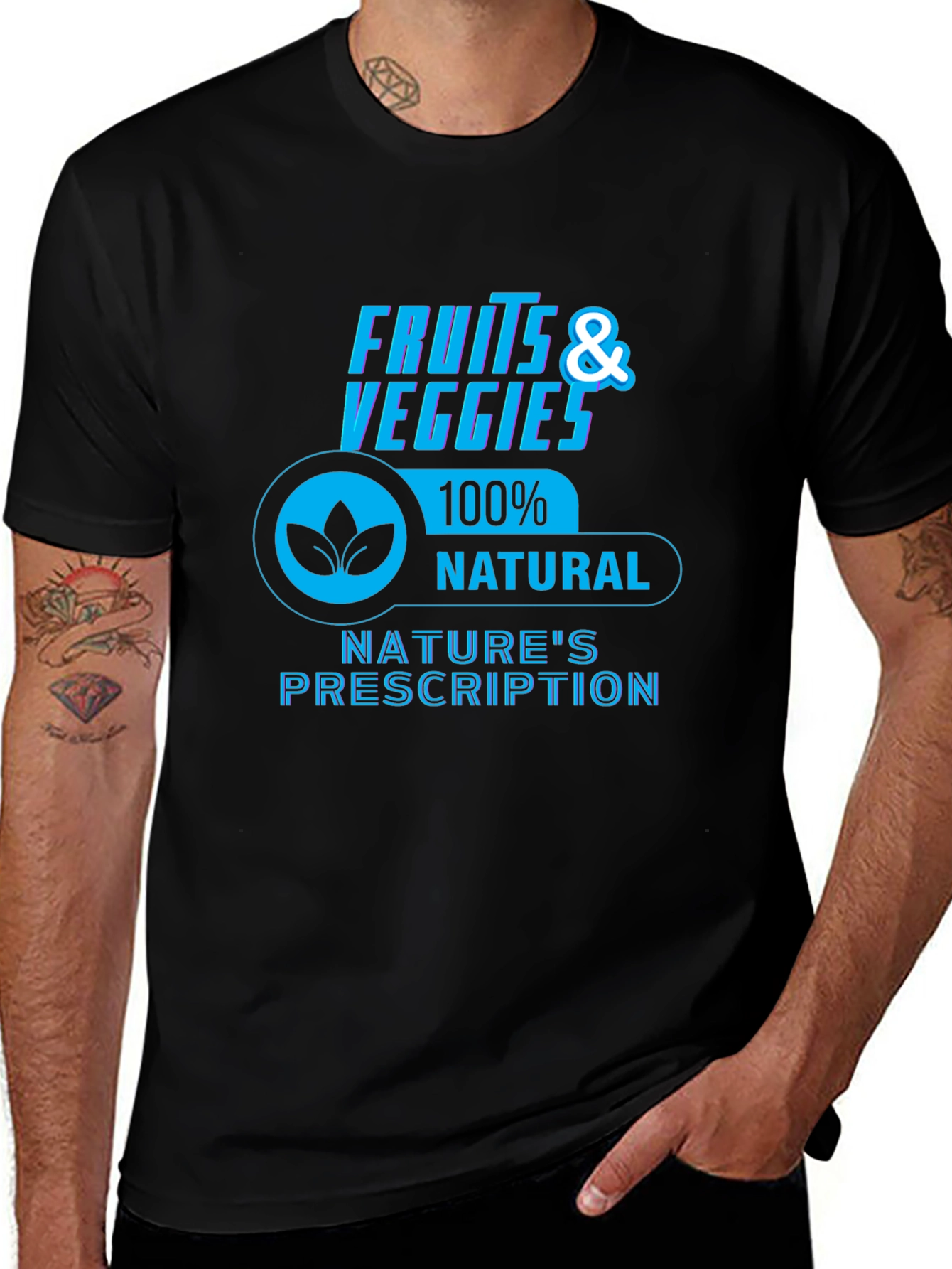 Fruits & Veggies 100% Natural Black T-Shirt