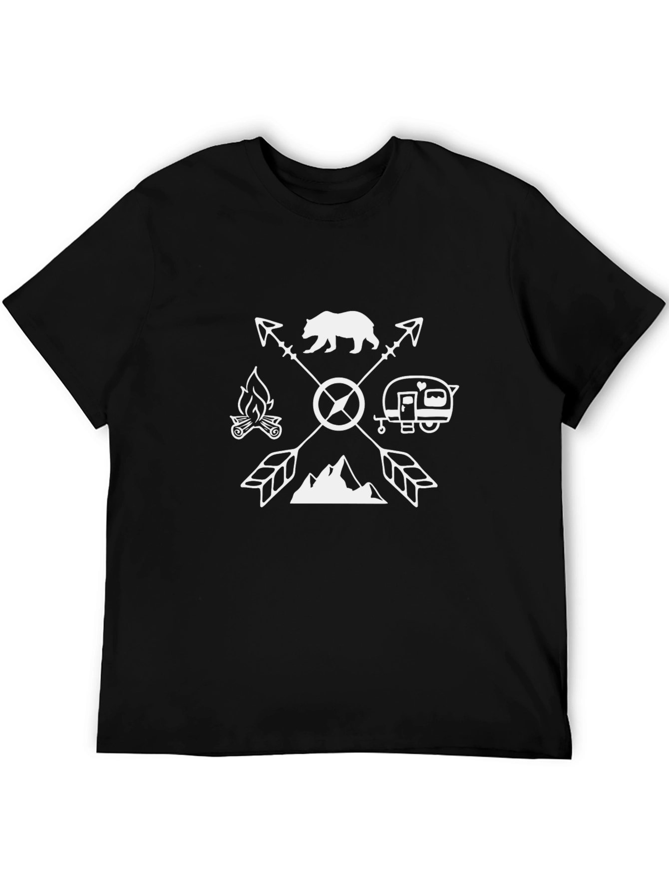Camping Adventure Black Graphic Tee