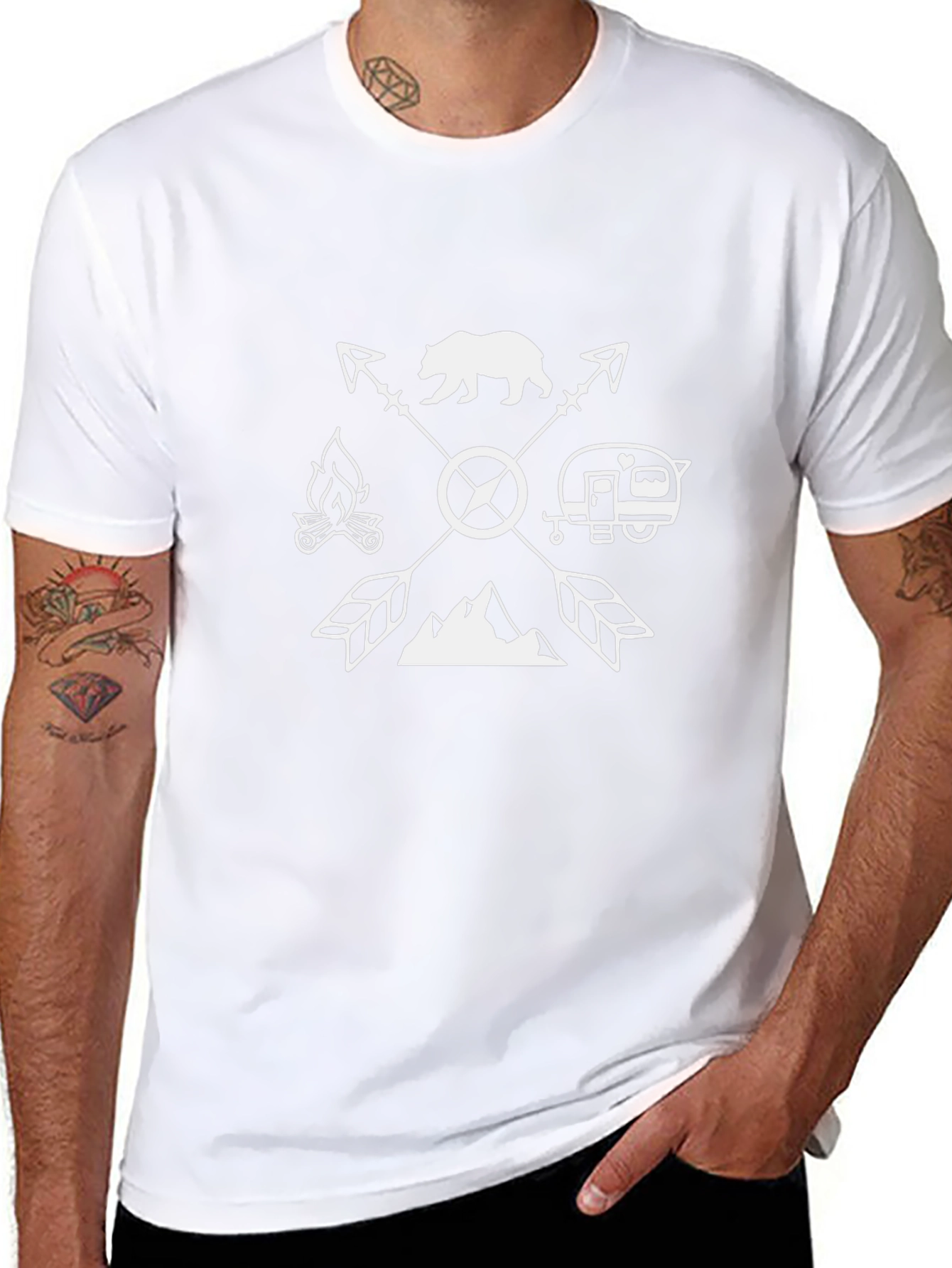 Camping Adventure Black Graphic Tee