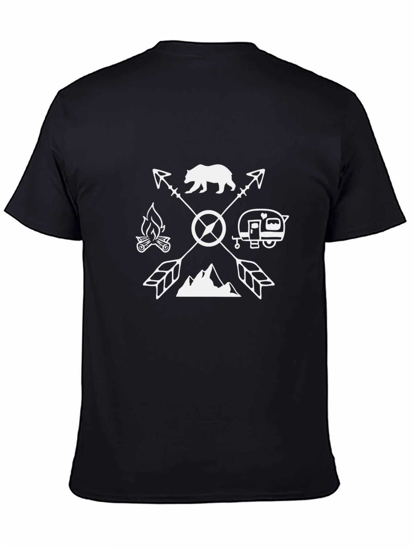 Camping Adventure Black Graphic Tee