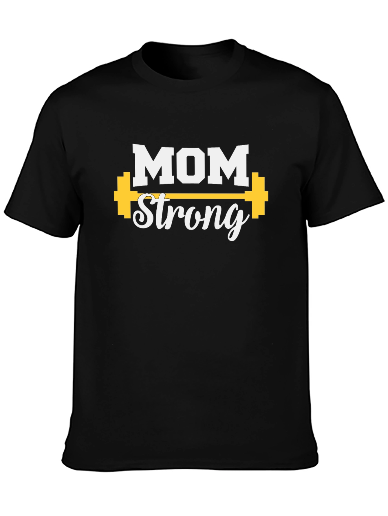 Mom Strong Graphic Tee - Black Cotton Blend
