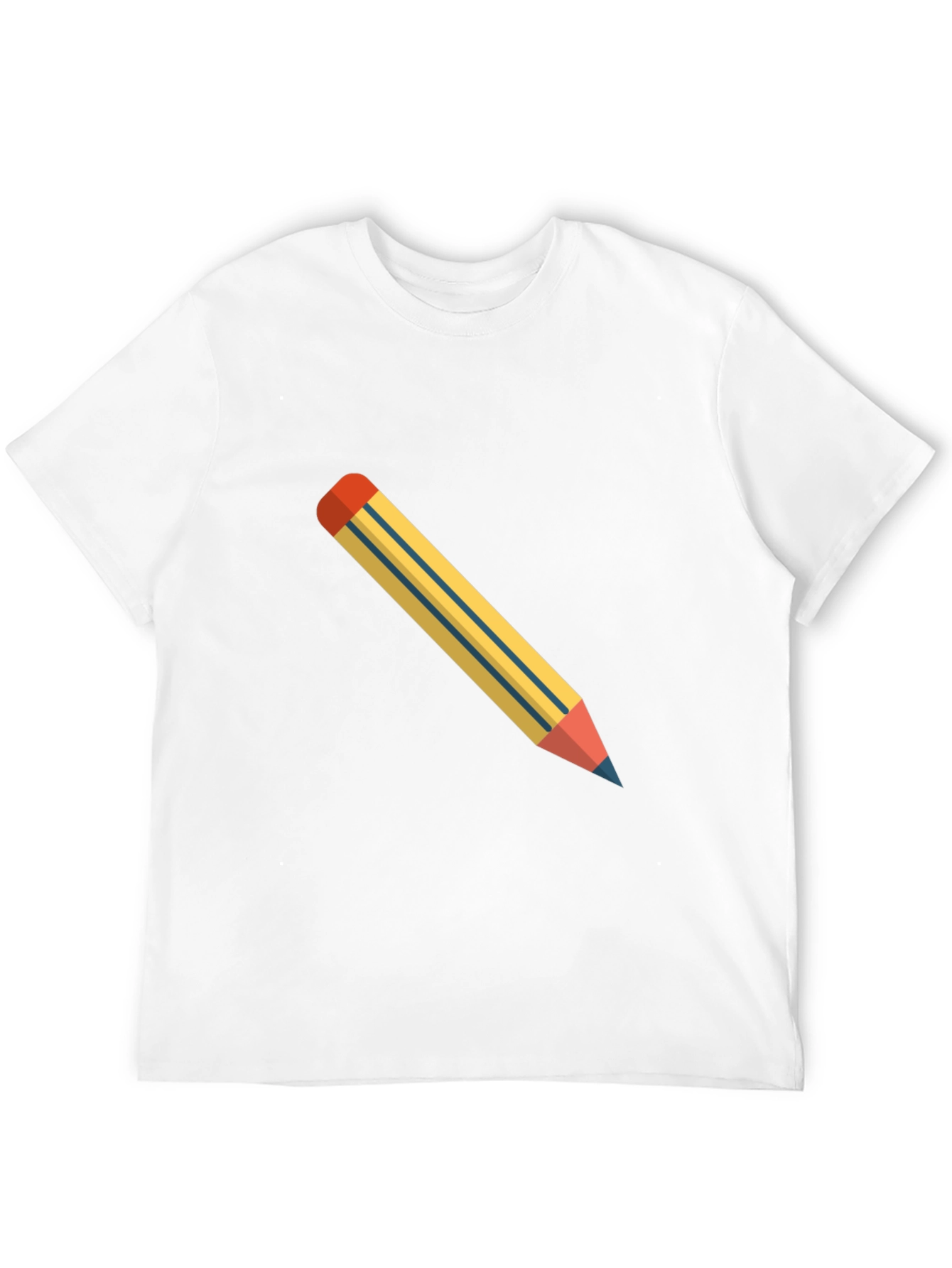 Mens Black T-Shirt with Pencil Graphic