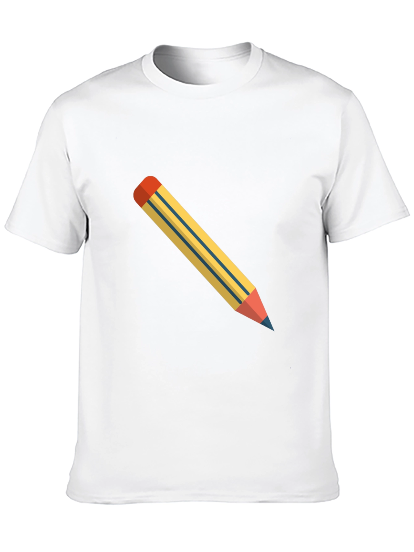 Mens Black T-Shirt with Pencil Graphic