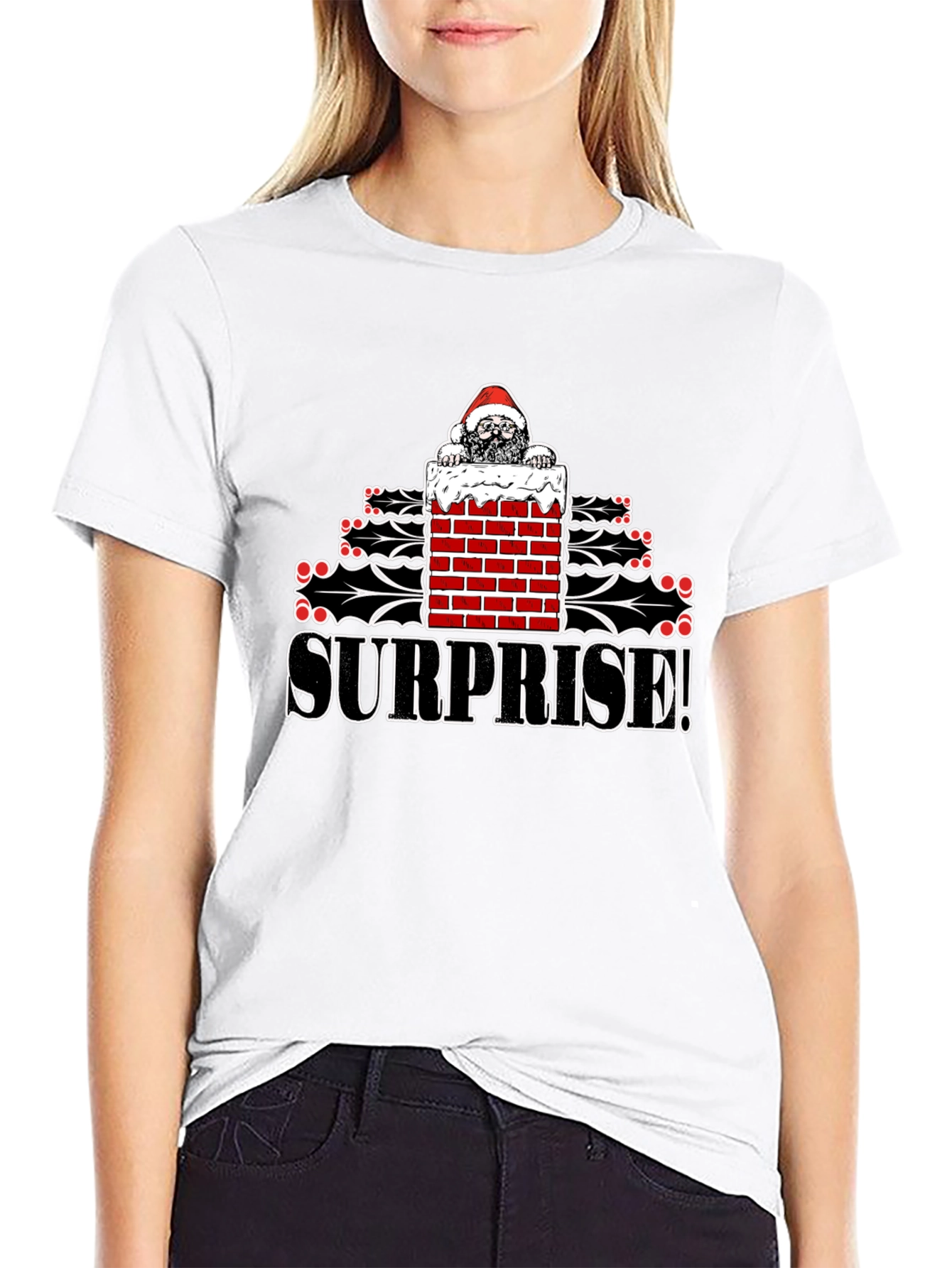 Surprise! Christmas Santa Graphic Tee