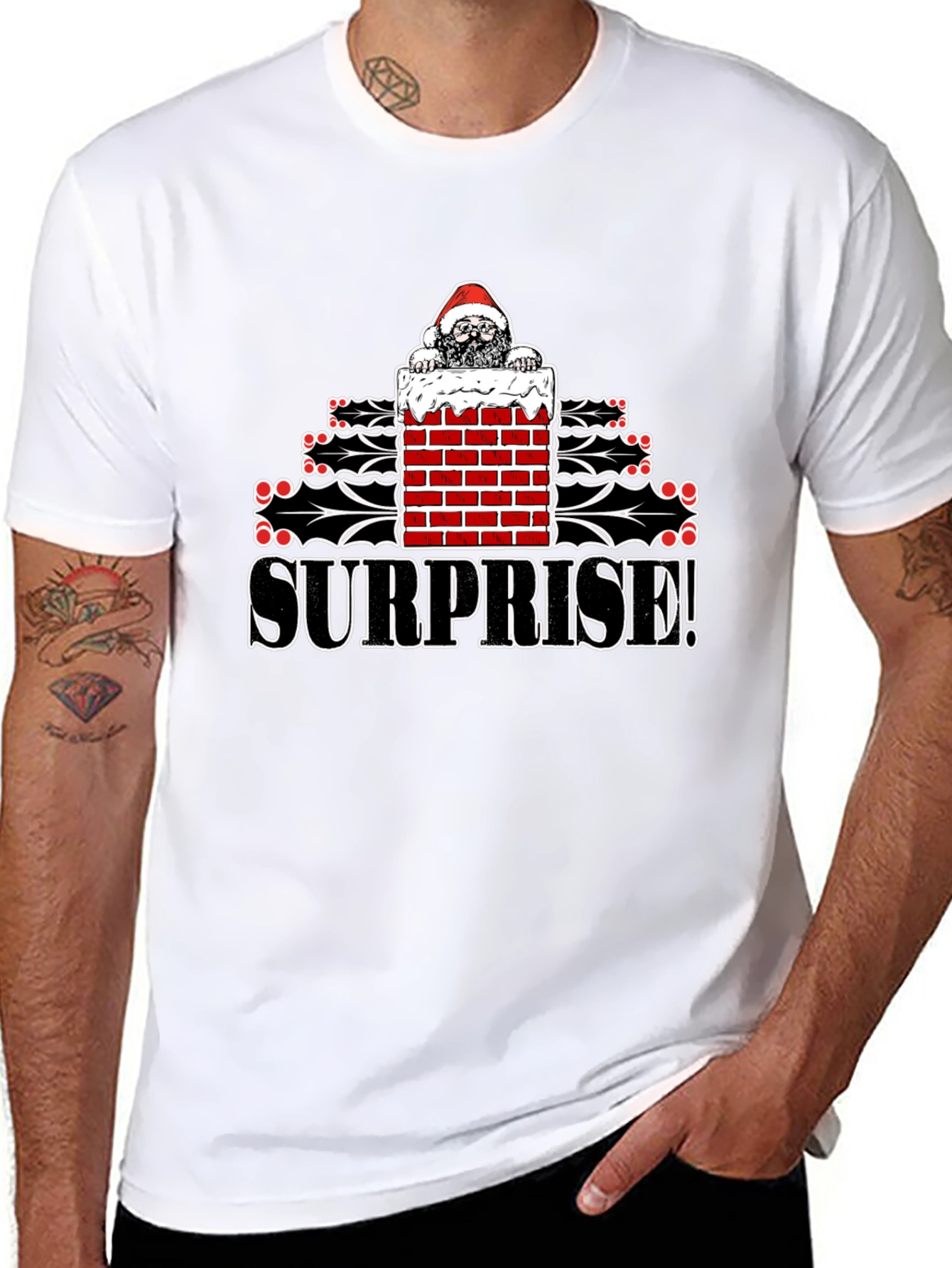 Surprise! Christmas Santa Graphic Tee