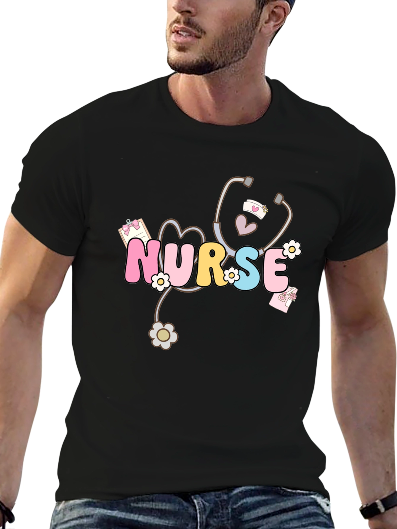 Nurse Graphic Tee - Stethoscope Design