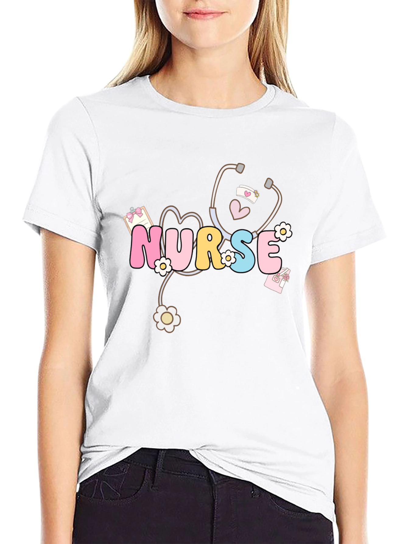 Nurse Graphic Tee - Stethoscope Design