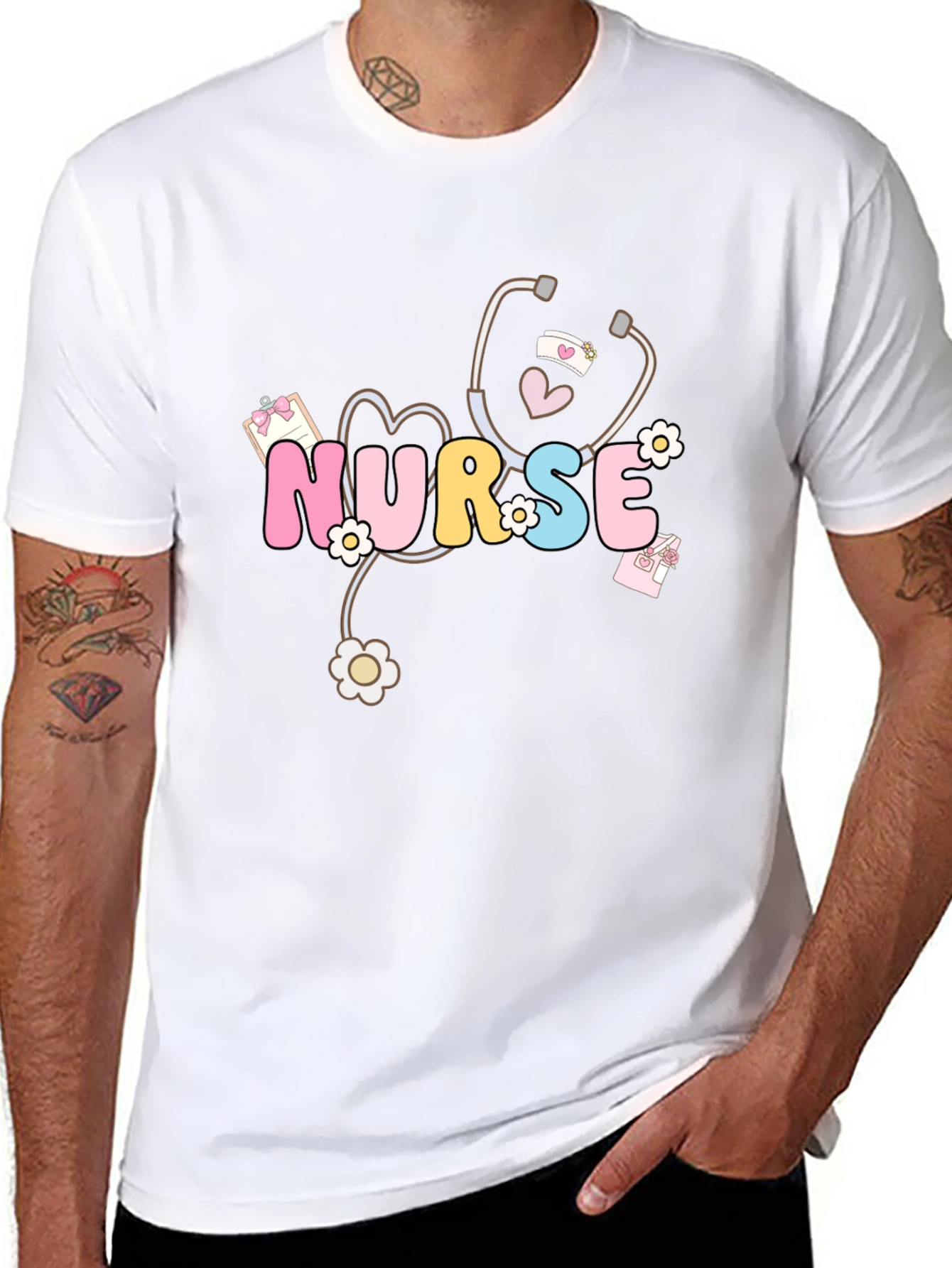 Nurse Graphic Tee - Stethoscope Design