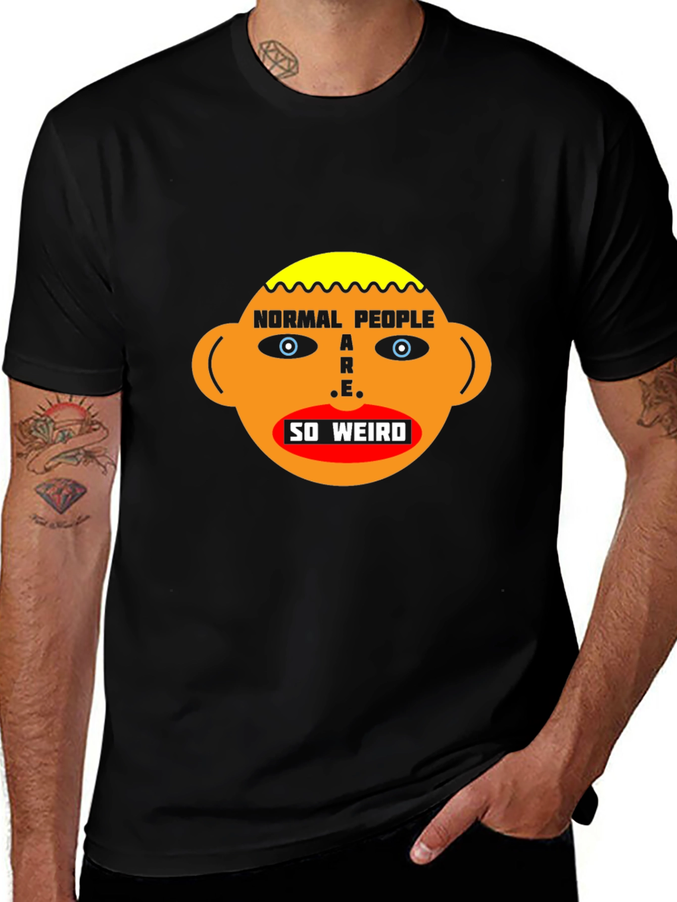 Normal People Are Weird Graphic Tee - Black