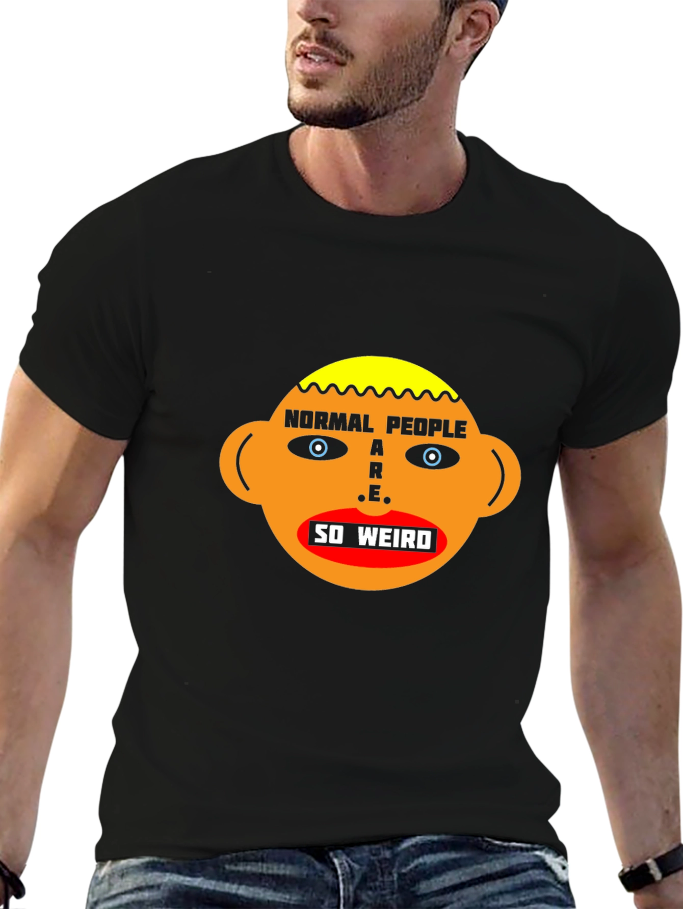 Normal People Are Weird Graphic Tee - Black
