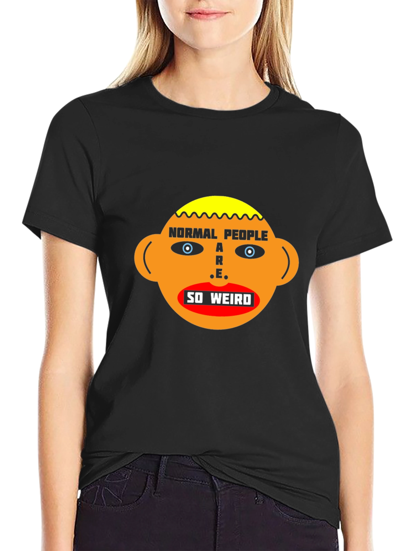 Normal People Are Weird Graphic Tee - Black