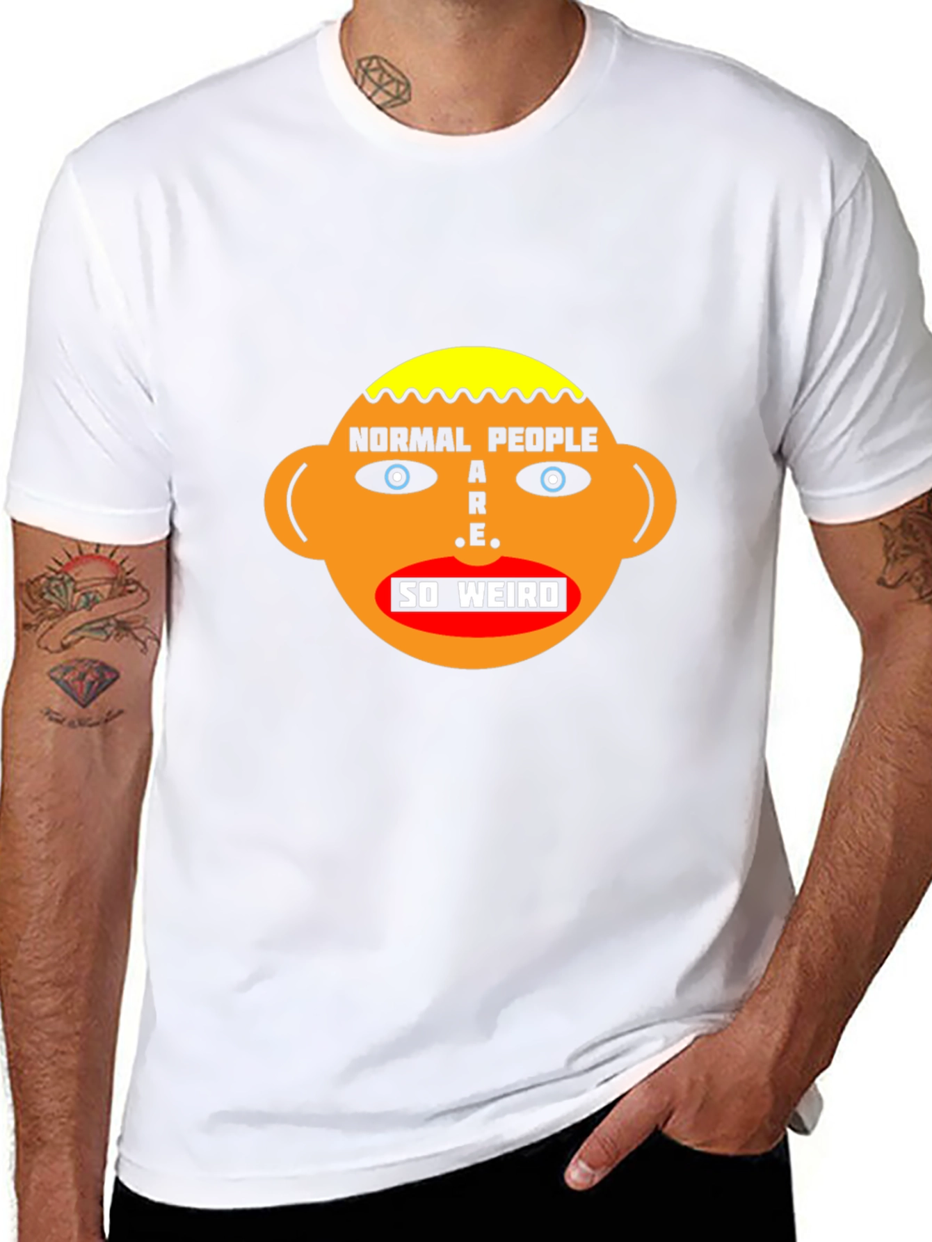 Normal People Are Weird Graphic Tee - Black